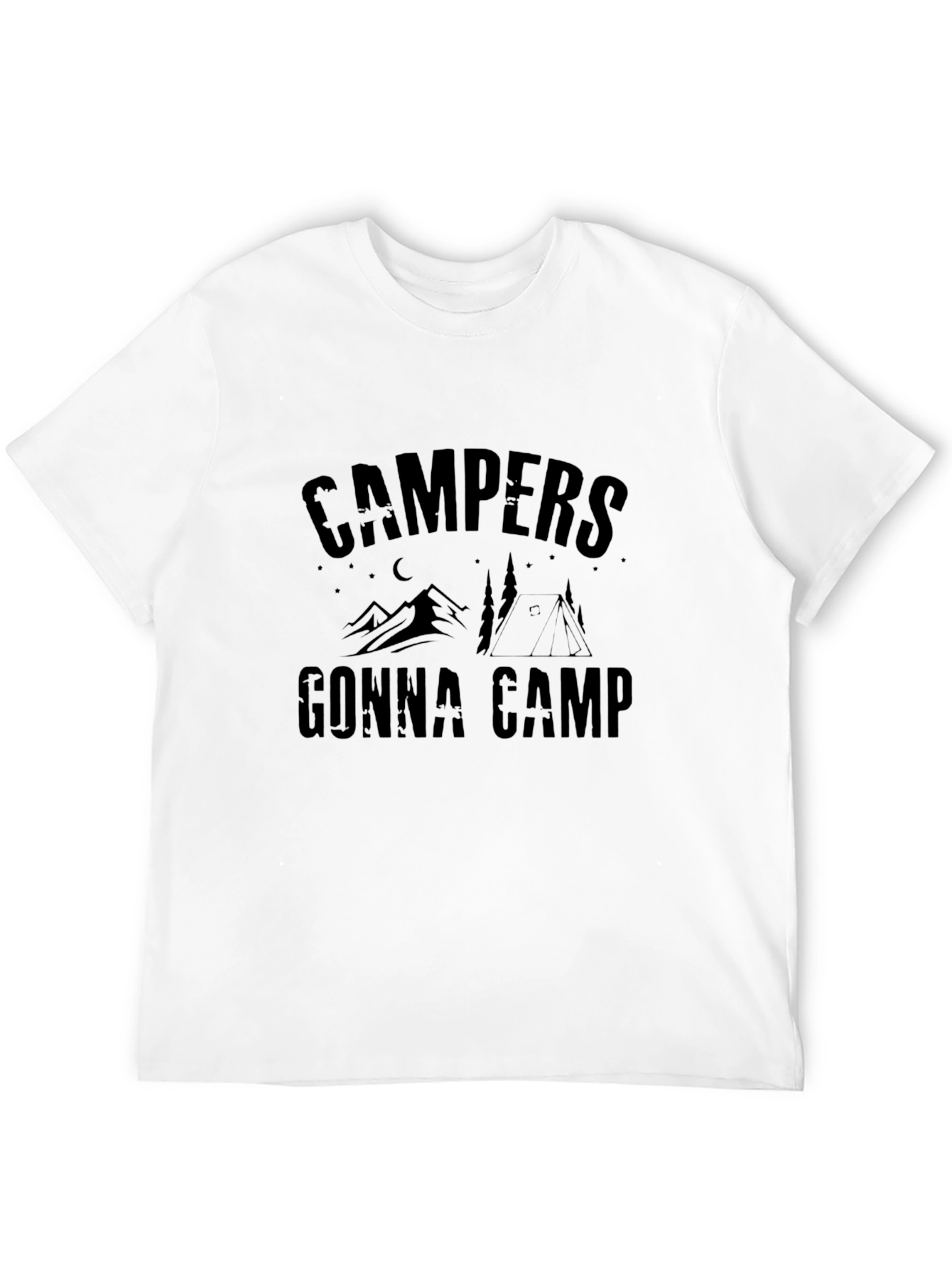 Campers Gonna Camp Graphic Tee - Black Cotton T-Shirt