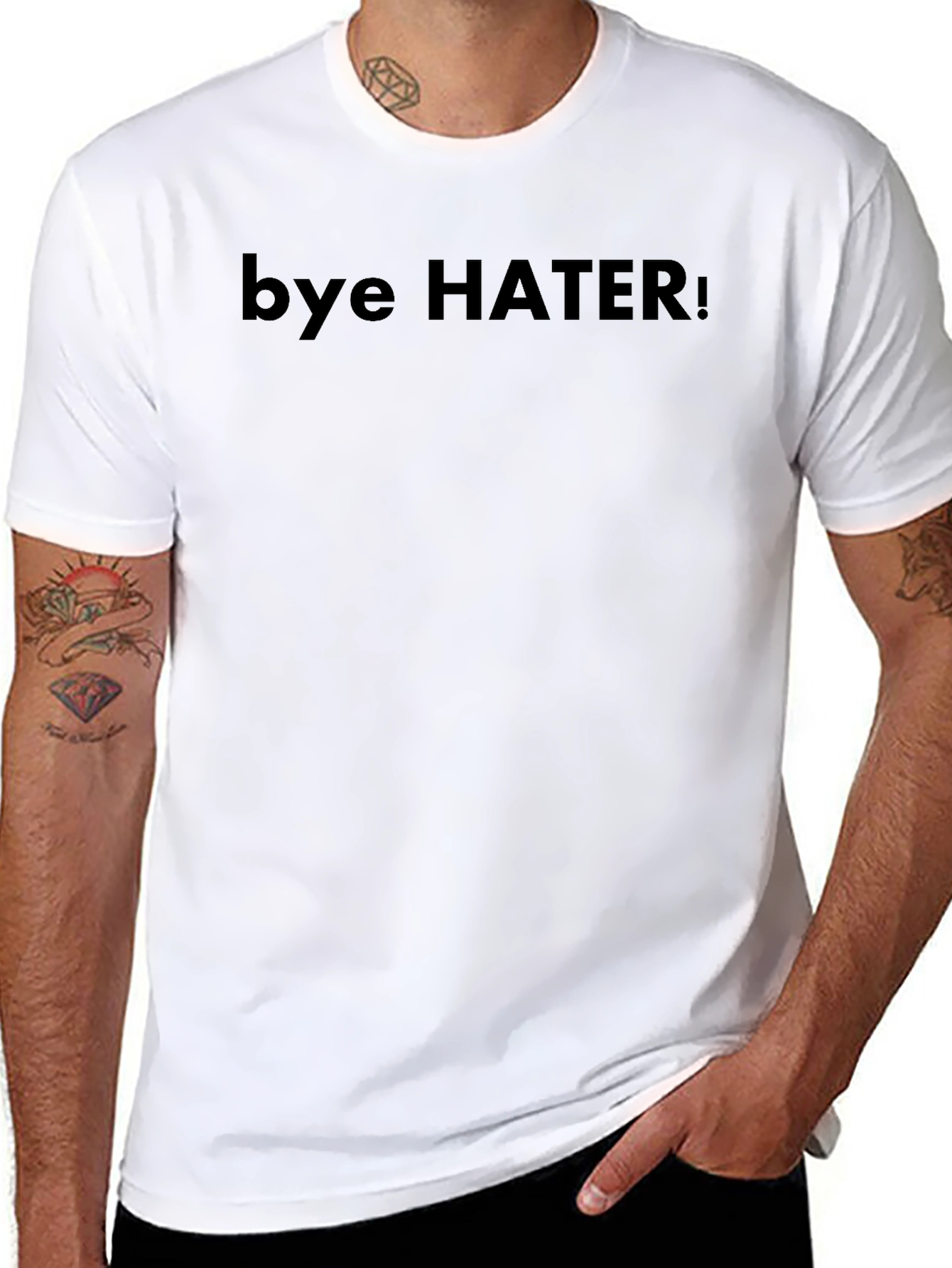 Bye Hater! Black T-Shirt for Confident Style