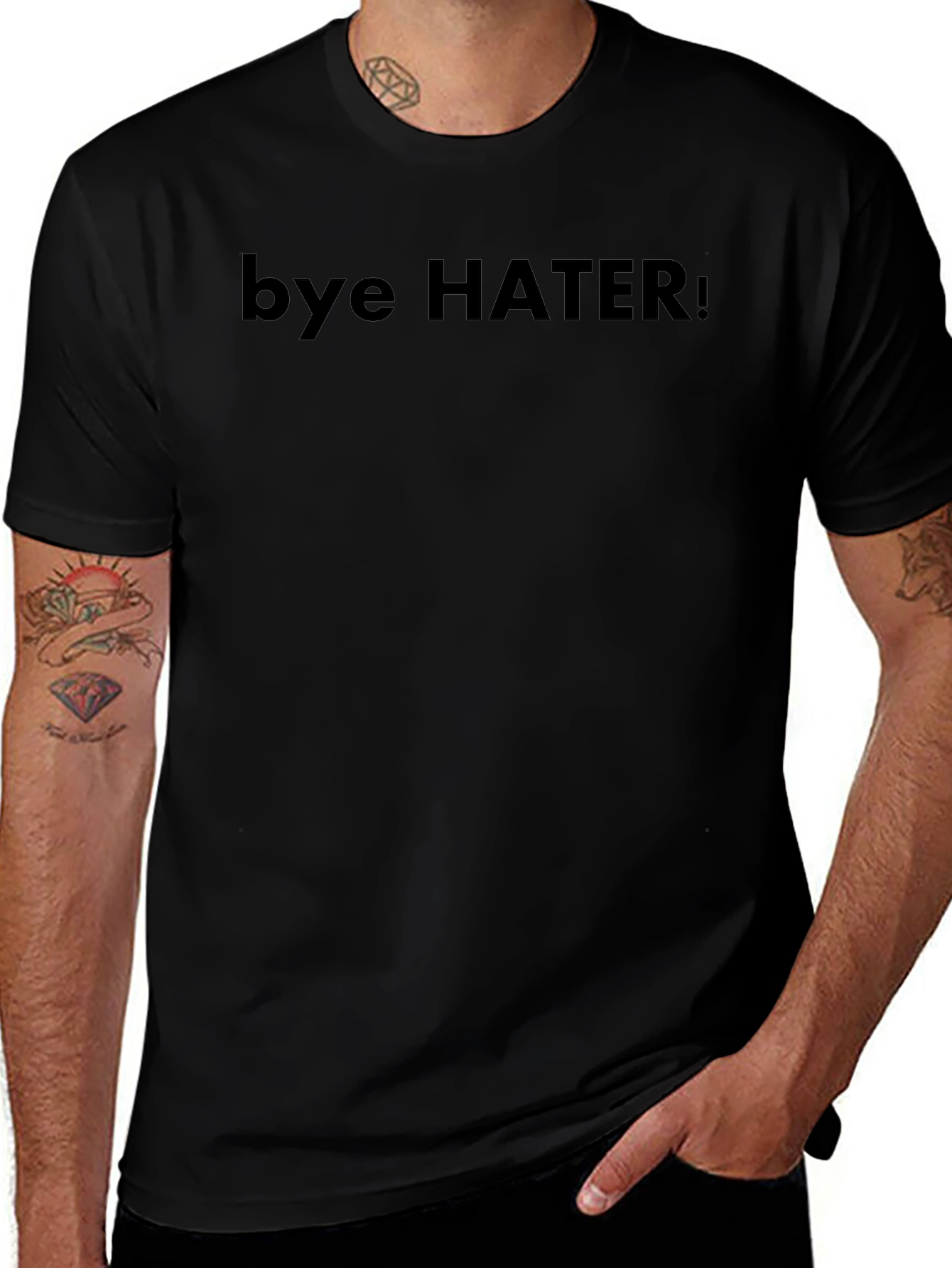 Bye Hater! Black T-Shirt for Confident Style