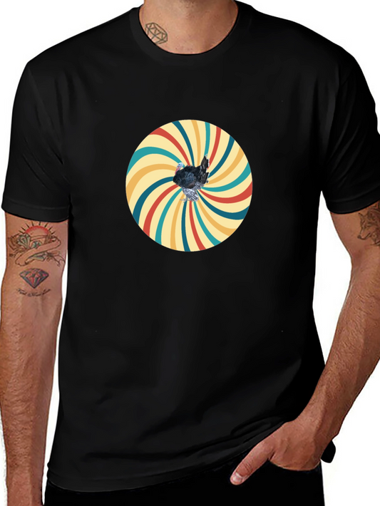 Retro Turkey Graphic T-Shirt - Black