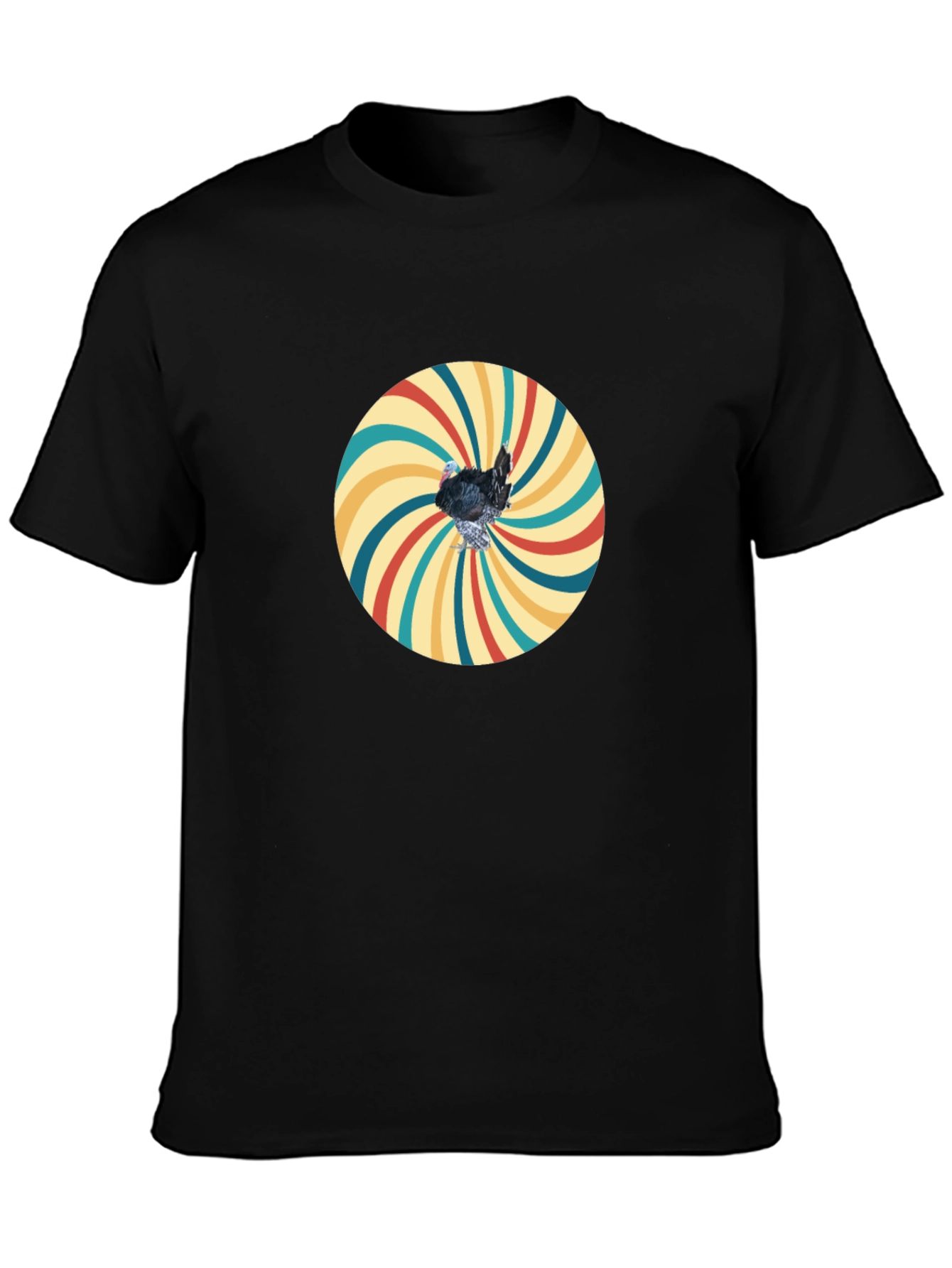 Retro Turkey Graphic T-Shirt - Black