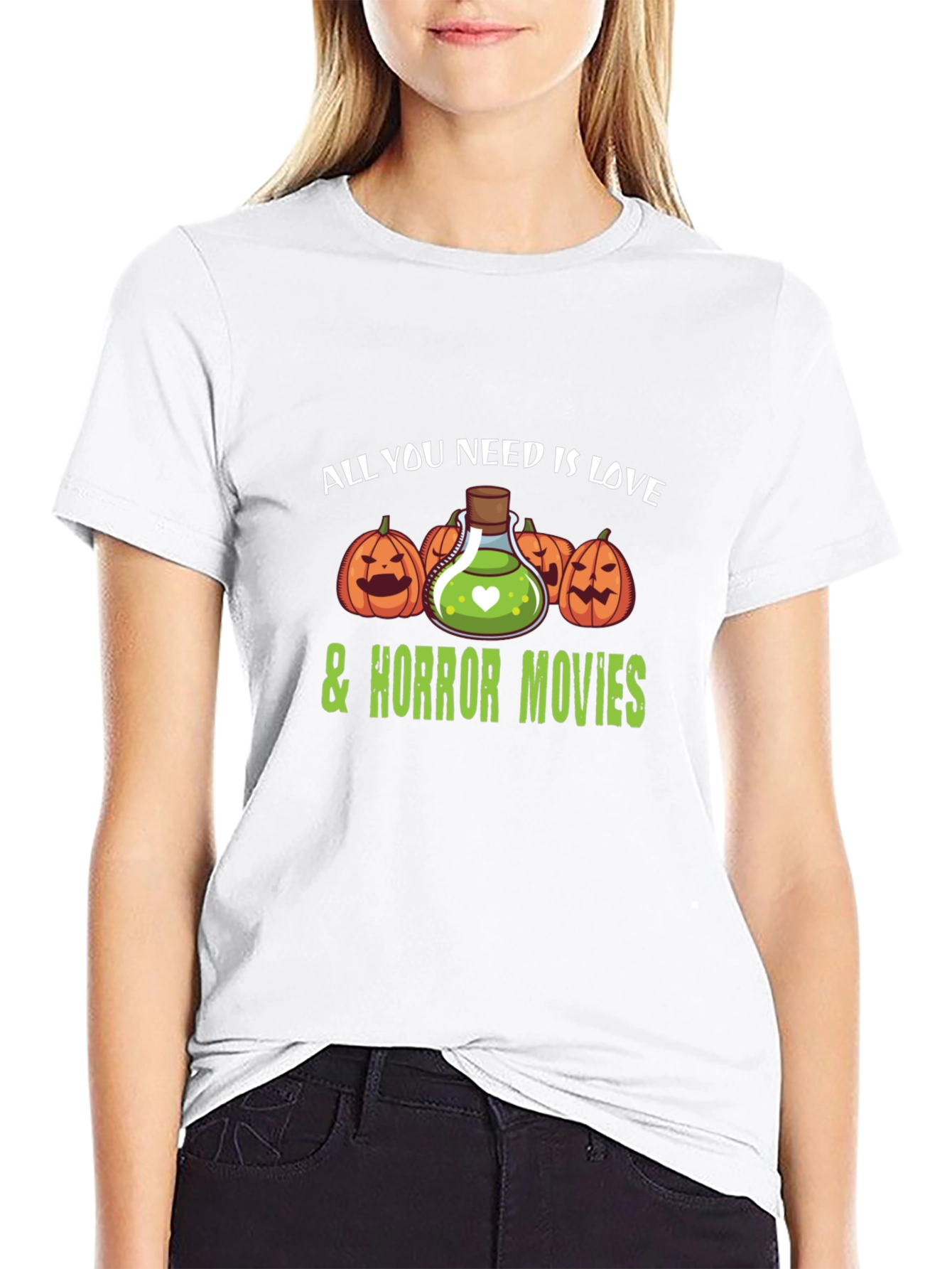 Love & Horror Movies Halloween T-Shirt