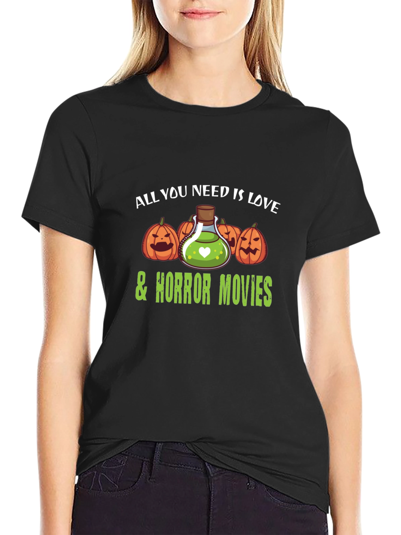 Love & Horror Movies Halloween T-Shirt