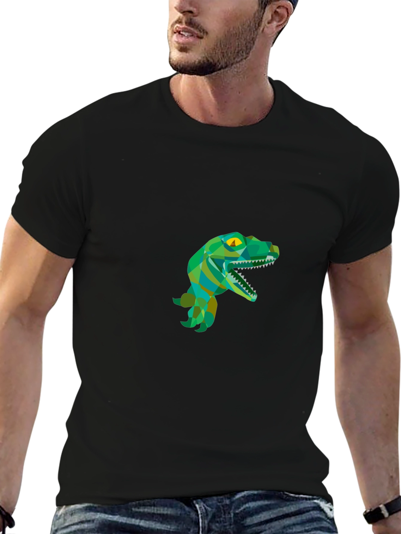 Dino Graphic Tee - Black Casual T-Shirt