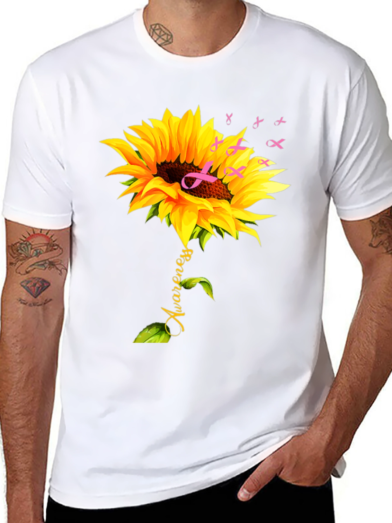 Sunflower Breast Cancer Awareness T-Shirt
