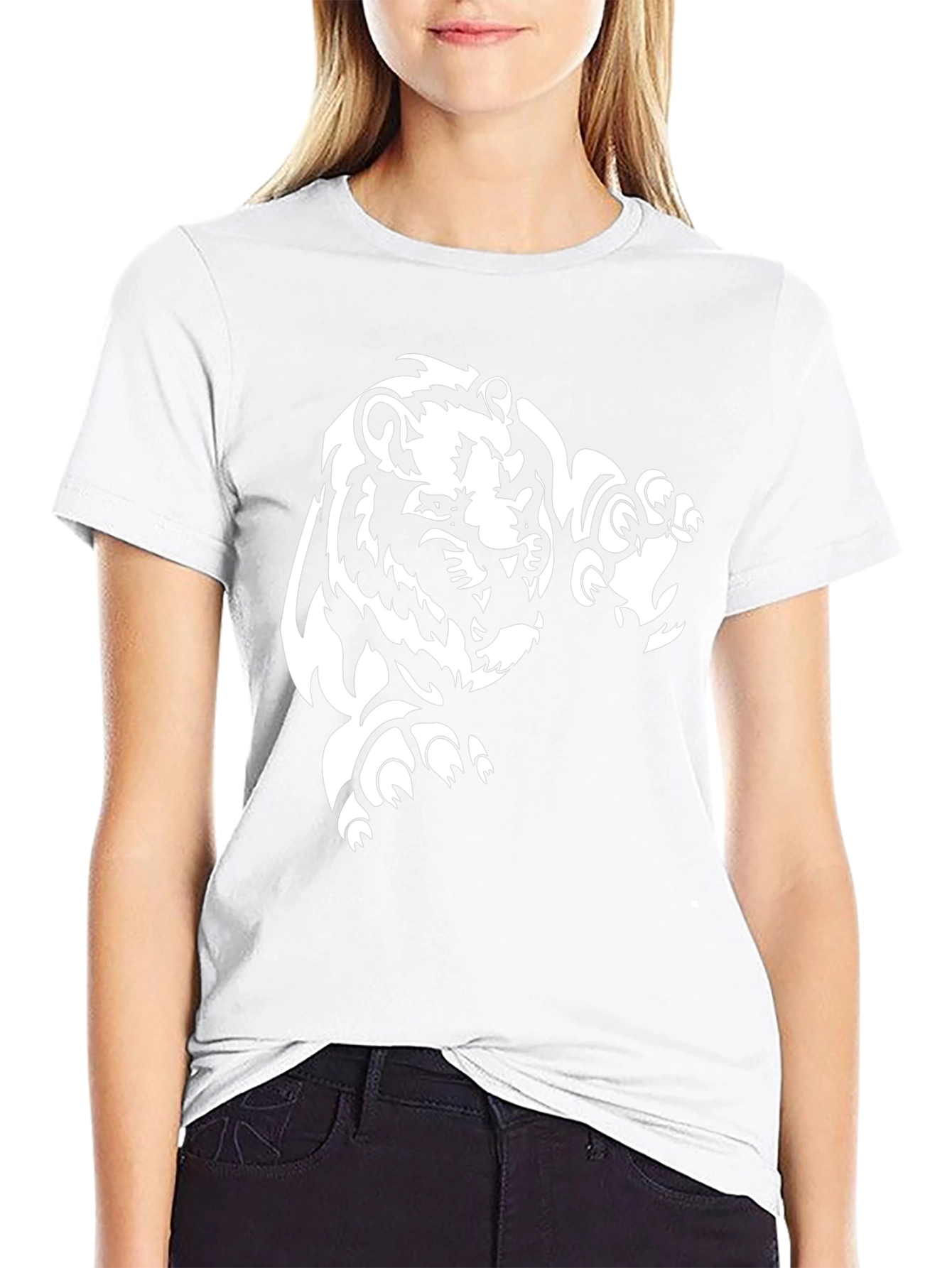 Lion Graphic Print Black T-Shirt for Men