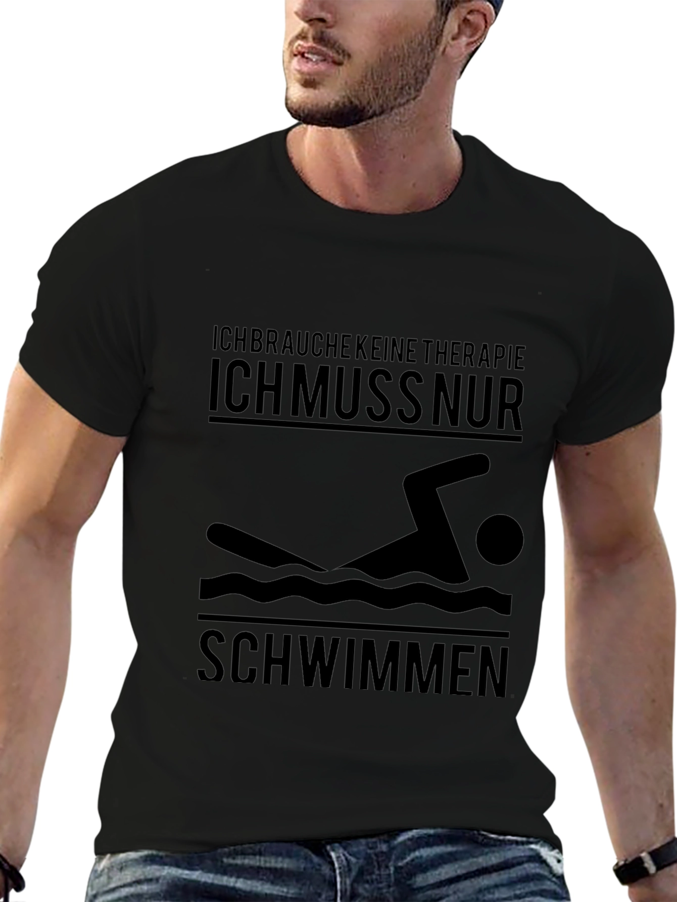 Funny German Swimmer T-Shirt | Ich Muss Nur Schwimmen