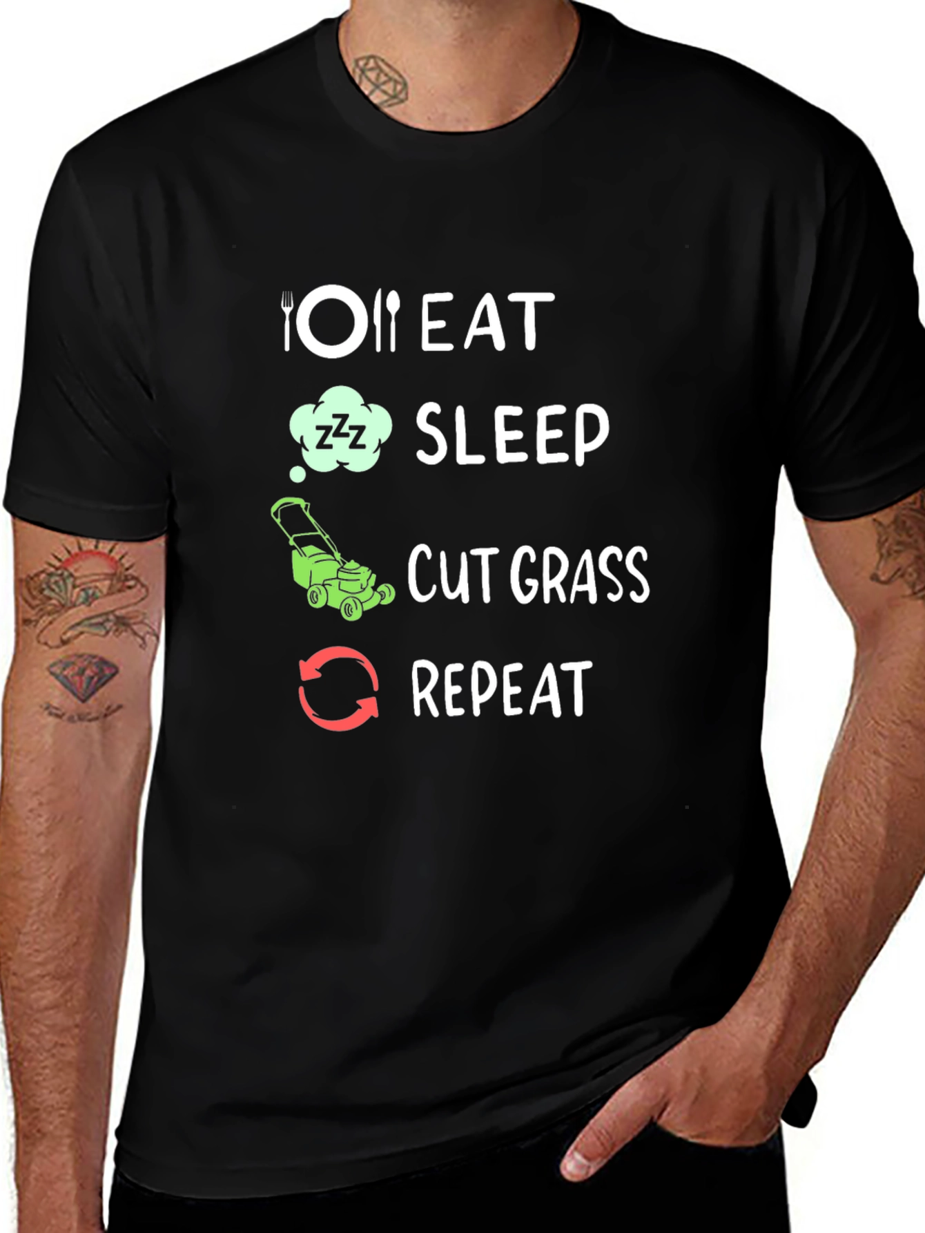 Eat Sleep Cut Grass Repeat T-Shirt