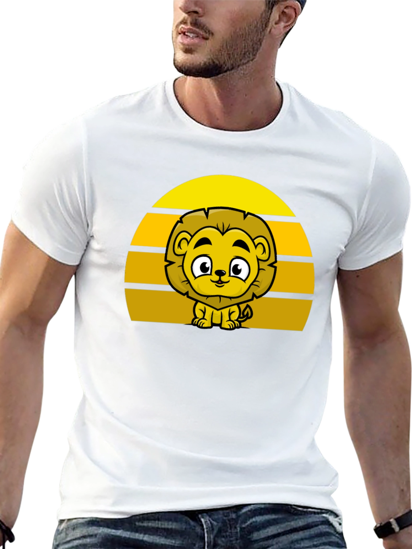 Lion Sunset Graphic Tee - Cute Cartoon Lion Shirt