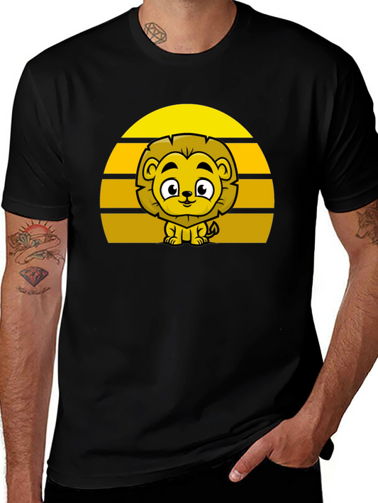 Lion Sunset Graphic Tee - Cute Cartoon Lion Shirt