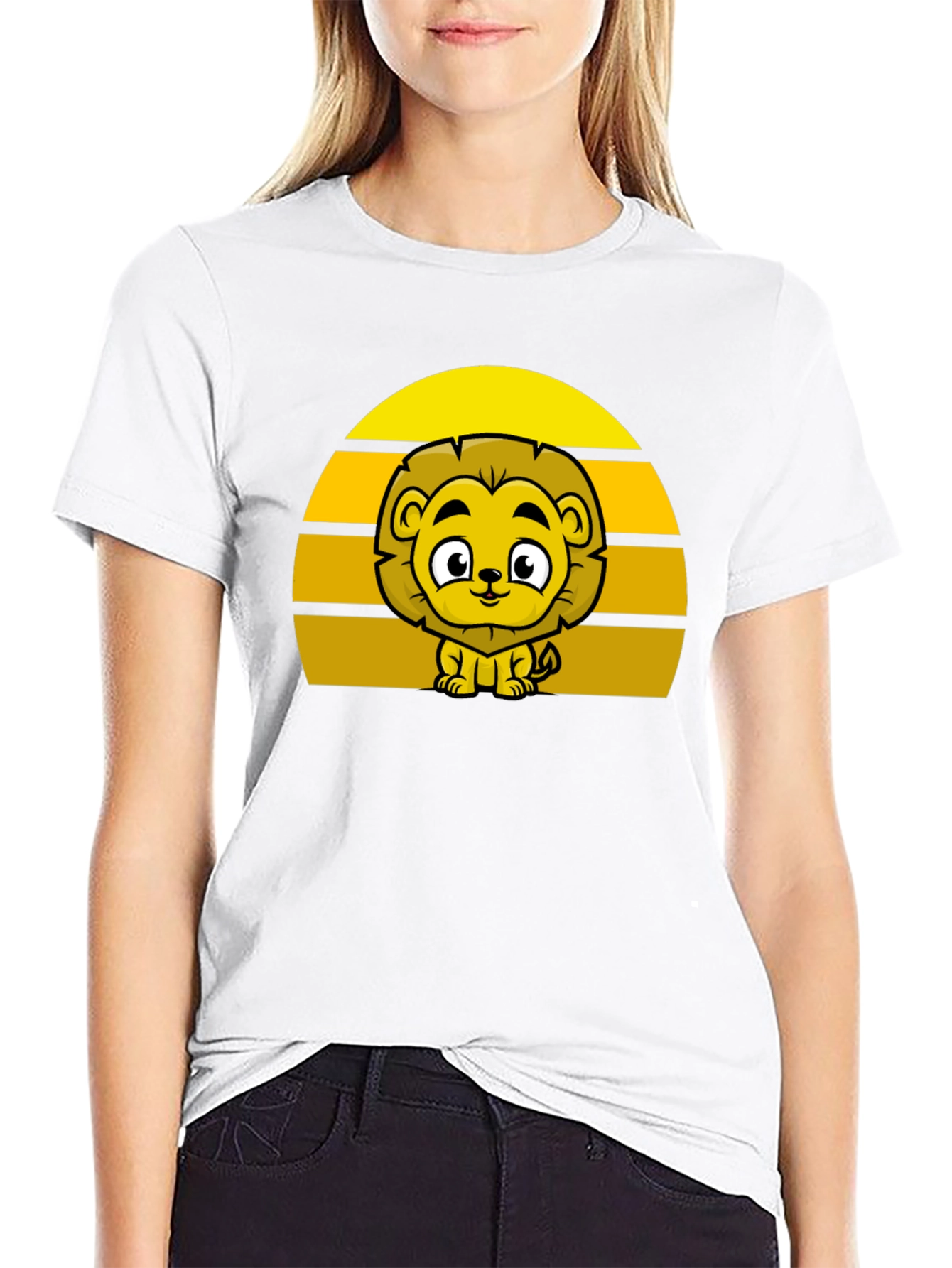 Lion Sunset Graphic Tee - Cute Cartoon Lion Shirt