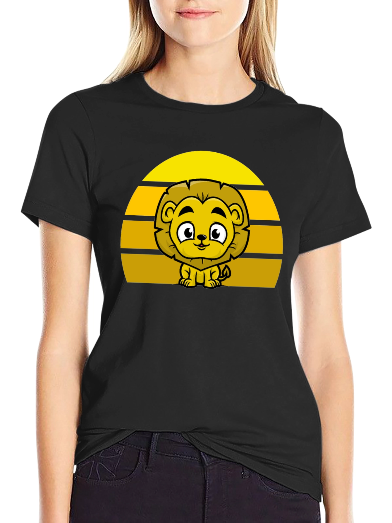 Lion Sunset Graphic Tee - Cute Cartoon Lion Shirt