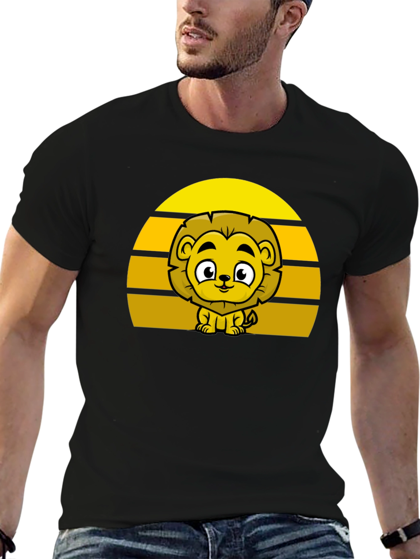 Lion Sunset Graphic Tee - Cute Cartoon Lion Shirt