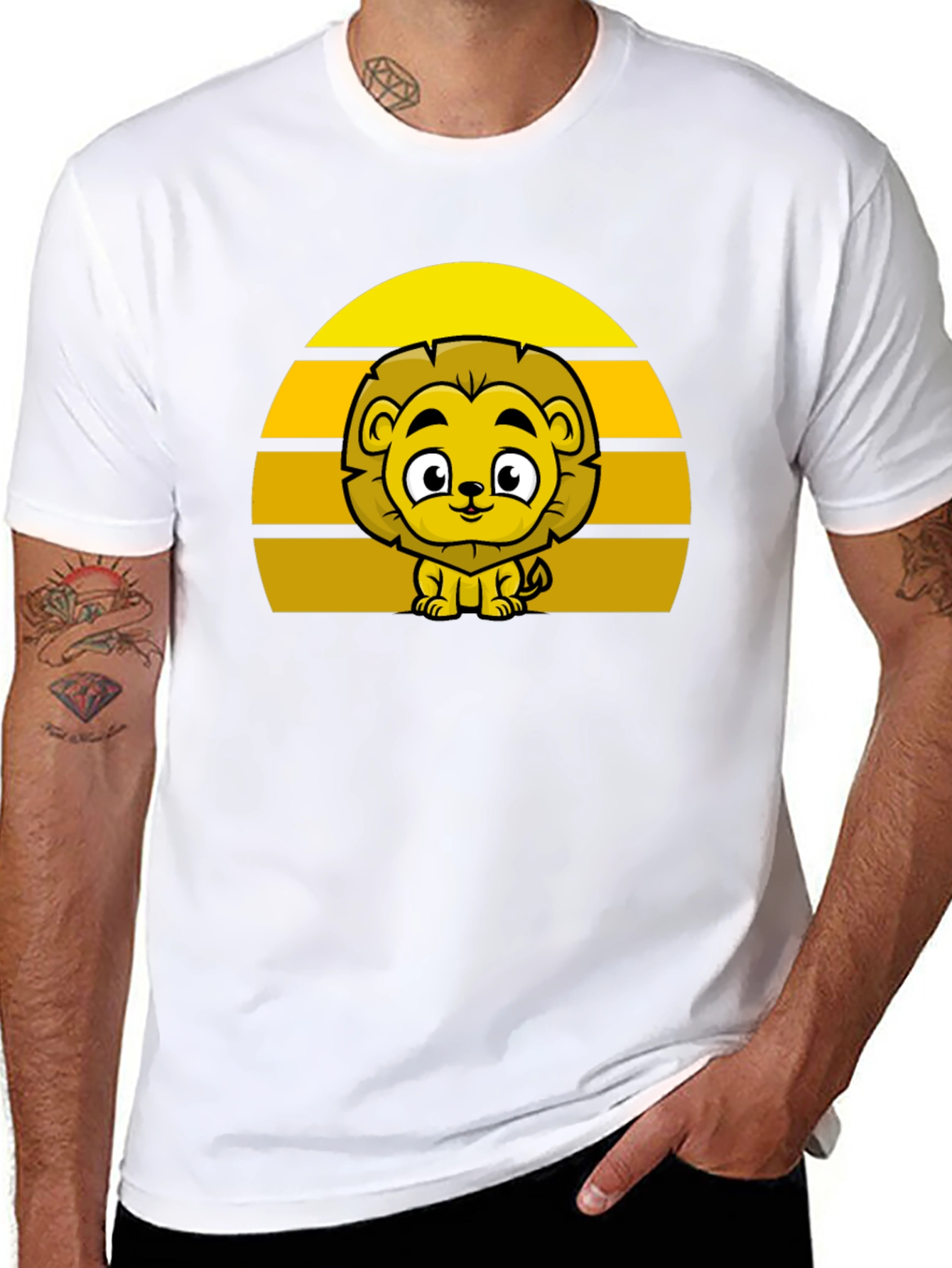 Lion Sunset Graphic Tee - Cute Cartoon Lion Shirt
