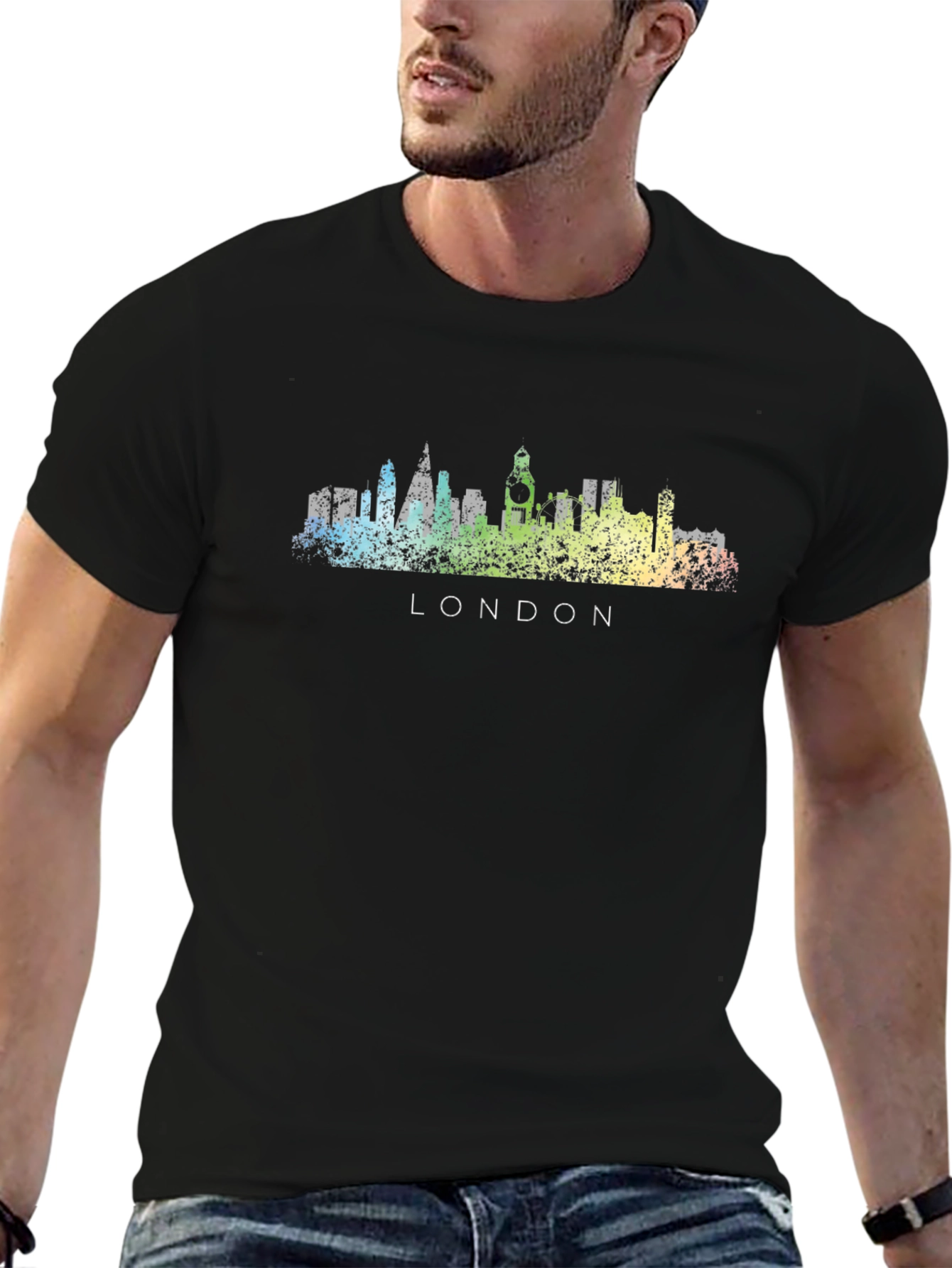 London Skyline Graphic Tee - Black