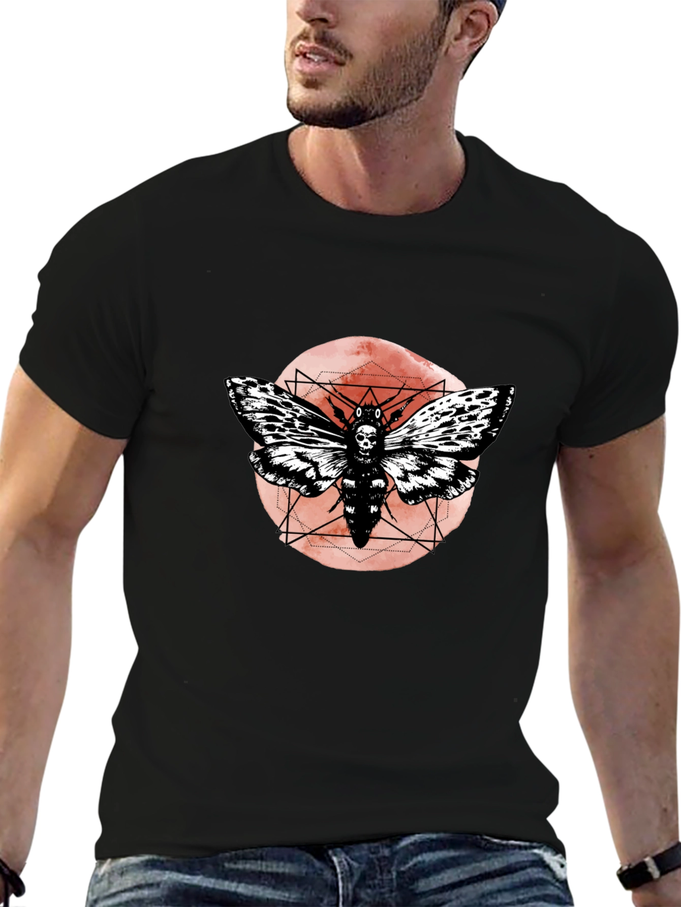 Skull Moth Graphic Tee - Dark Aesthetic T-Shirt