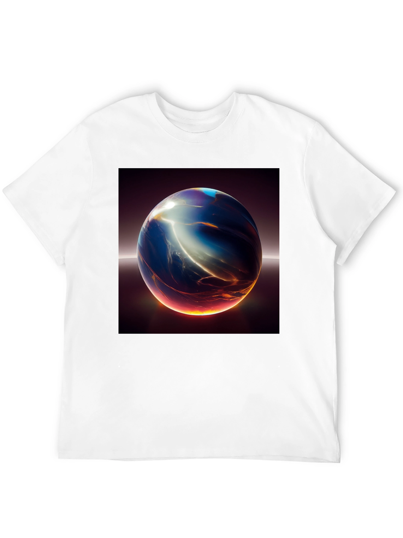 Abstract Sphere Graphic Print Black T-Shirt