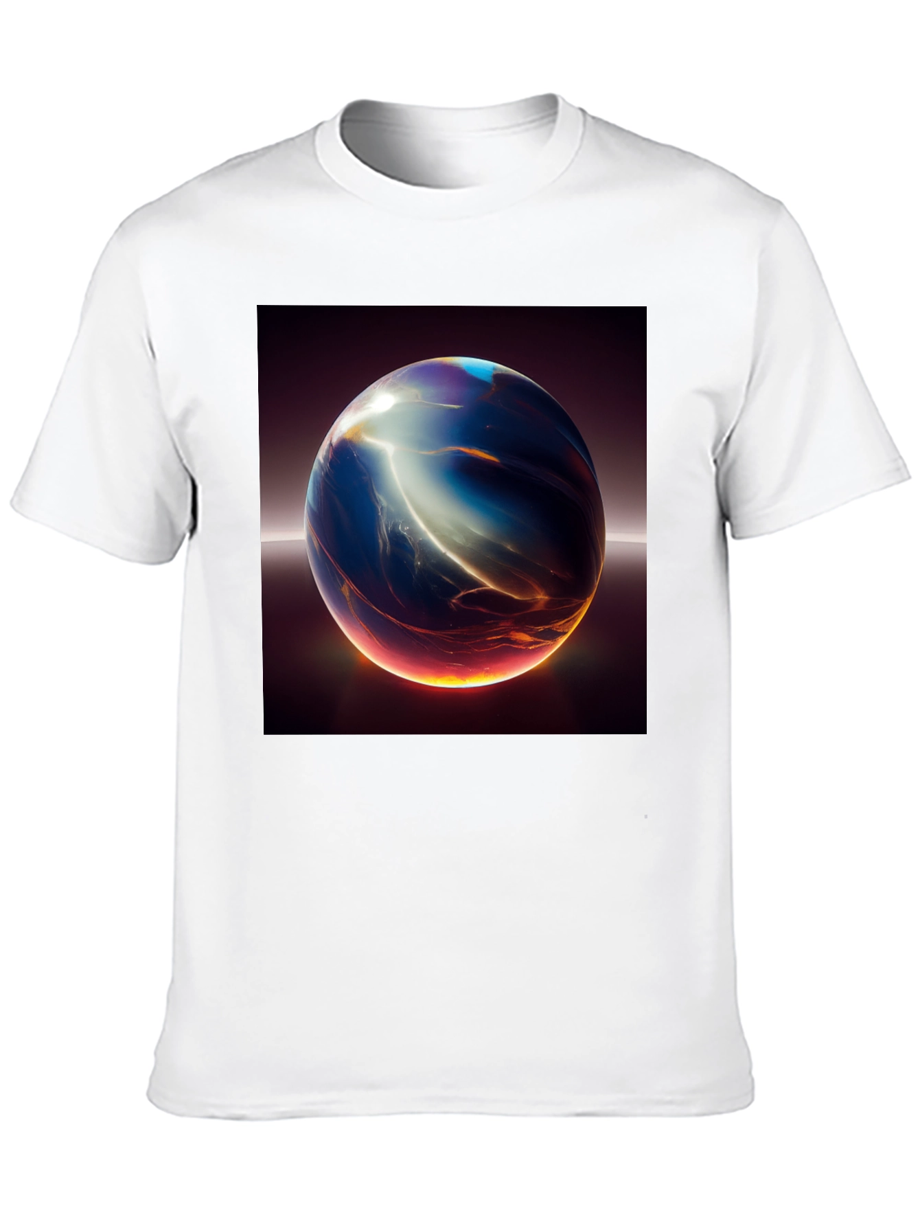 Abstract Sphere Graphic Print Black T-Shirt
