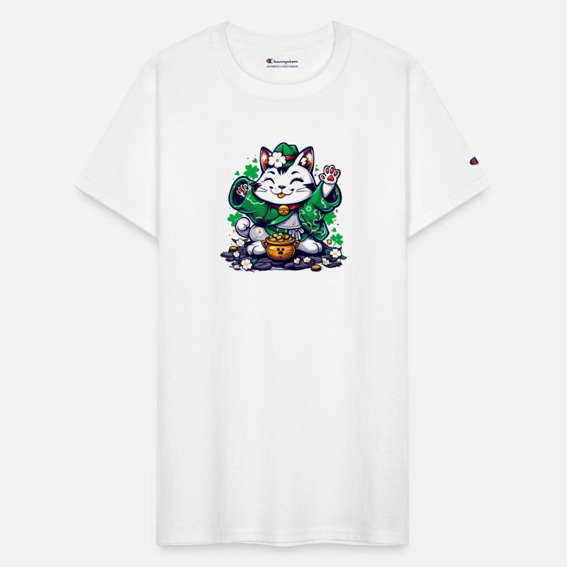 Kawaii St Patricks Day Cat With a Pot Of Gold