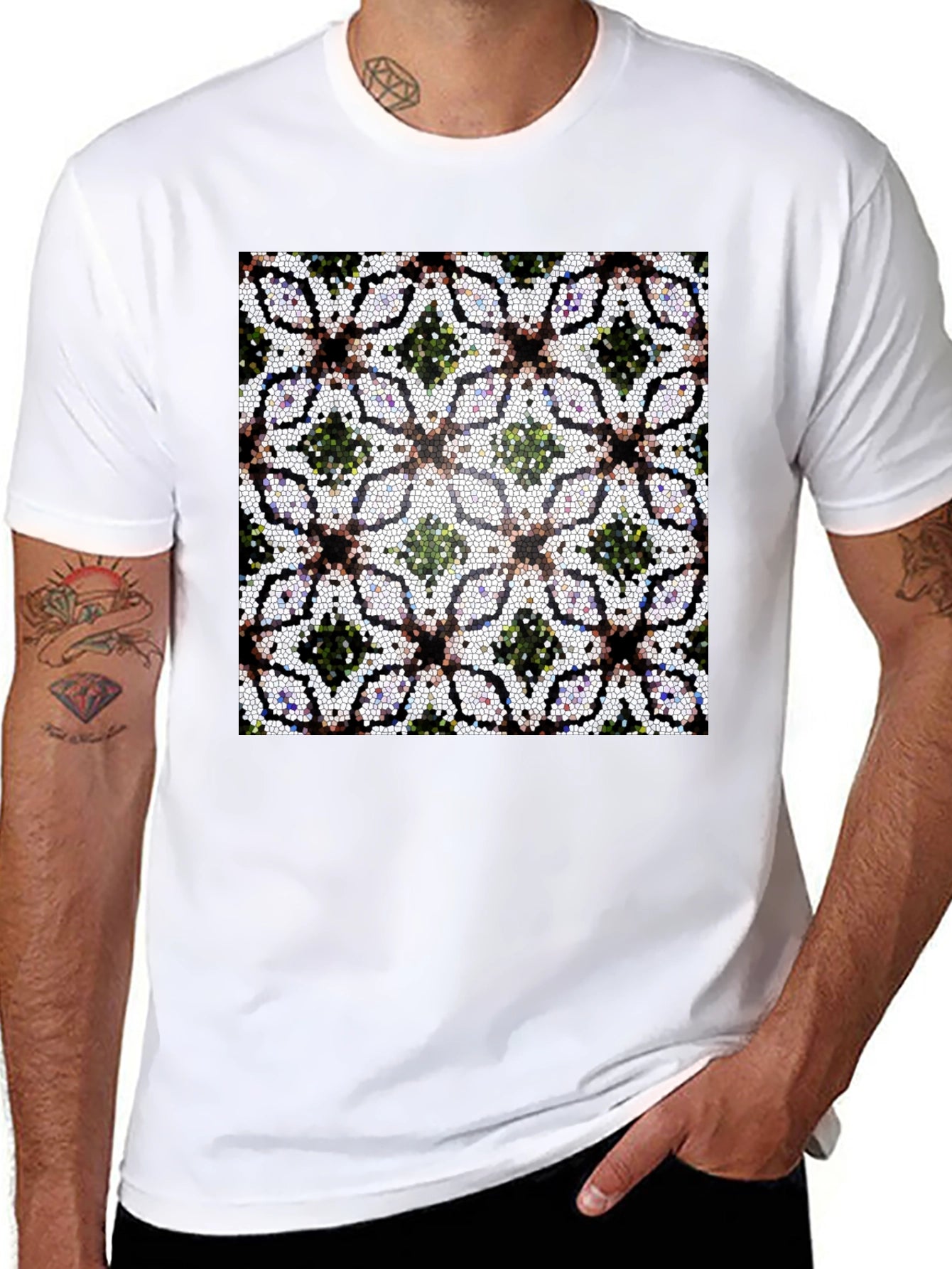Geometric Mosaic Pattern T-Shirt