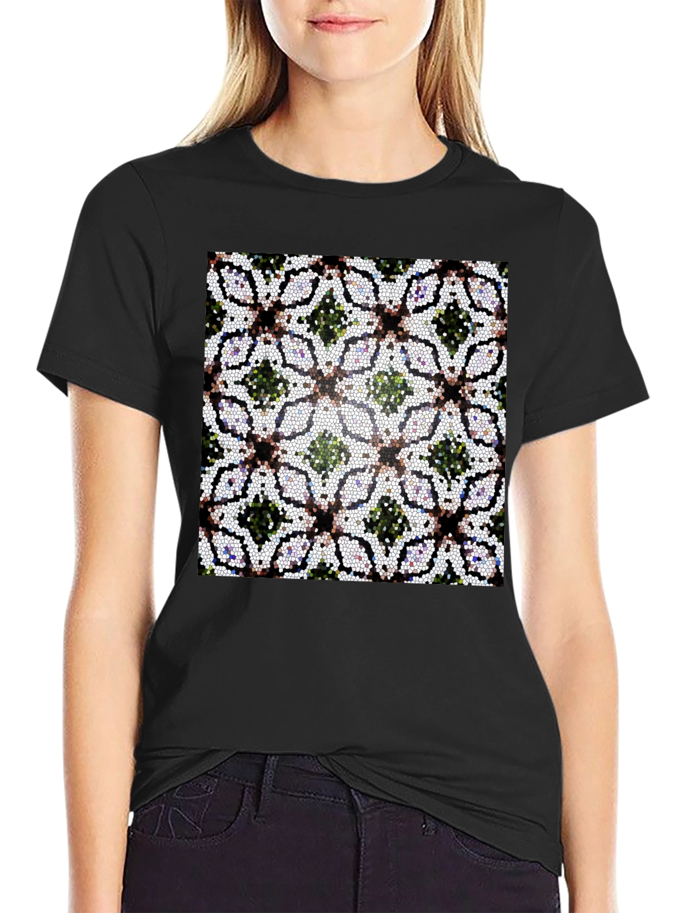 Geometric Mosaic Pattern T-Shirt