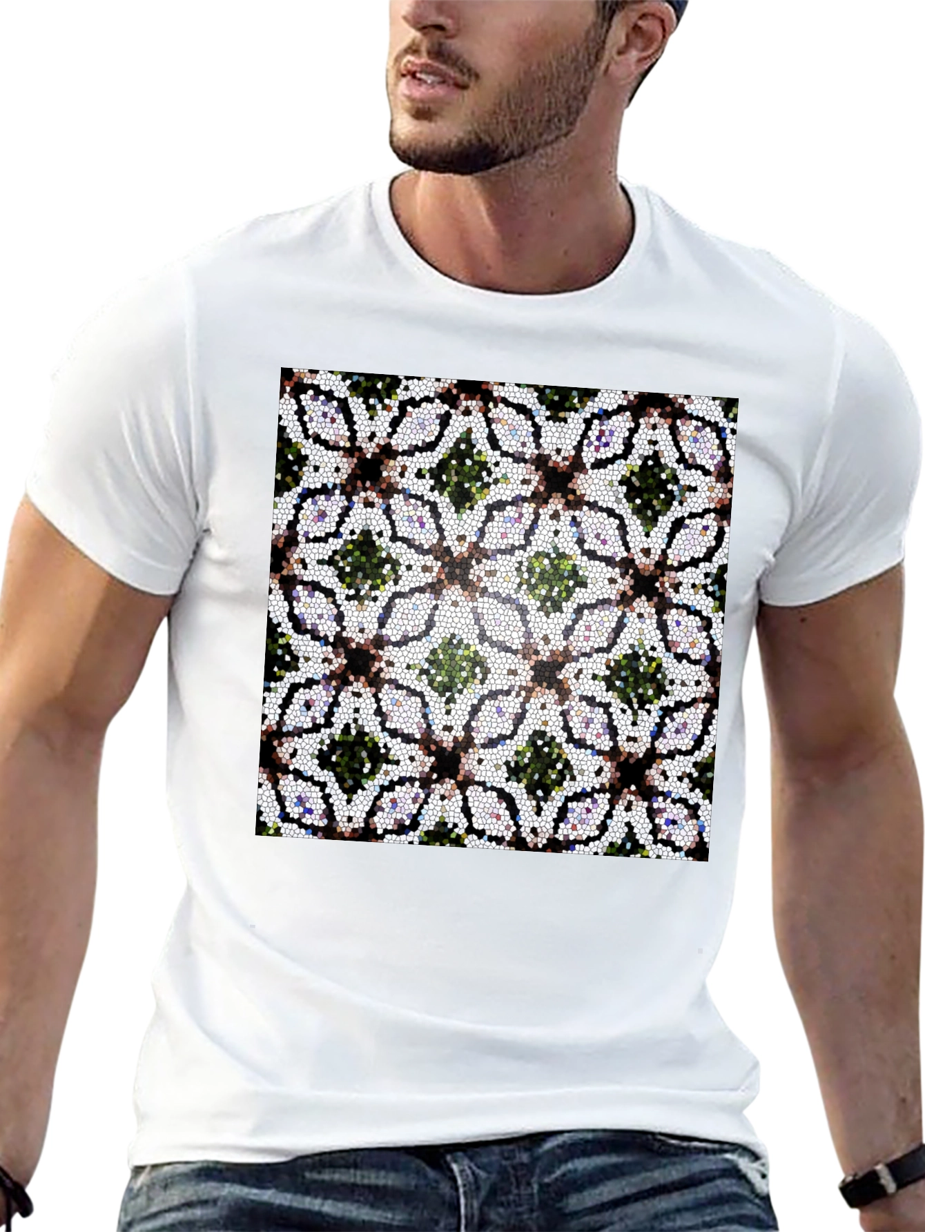 Geometric Mosaic Pattern T-Shirt