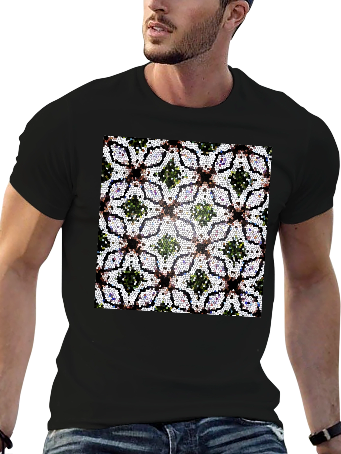 Geometric Mosaic Pattern T-Shirt