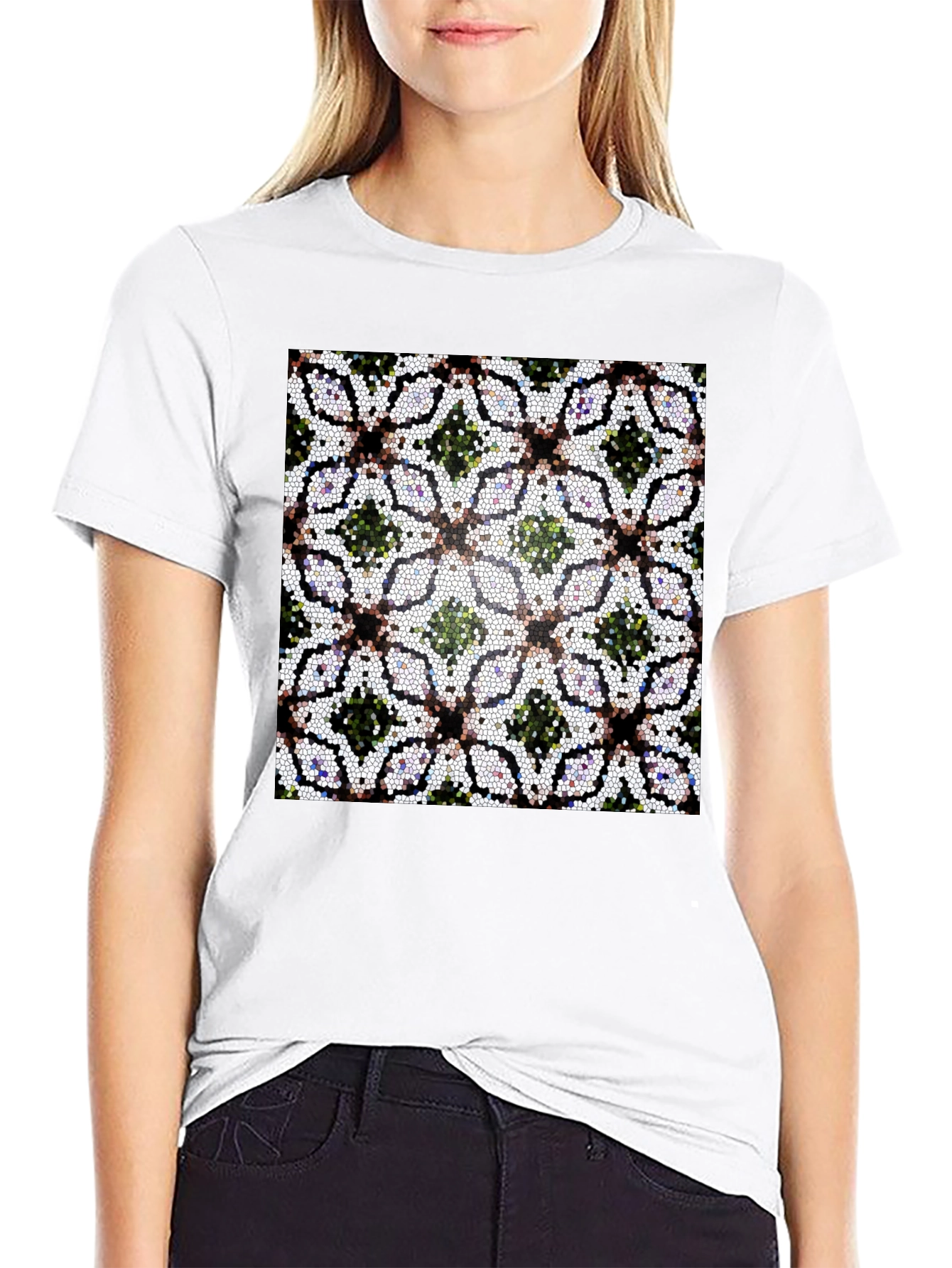 Geometric Mosaic Pattern T-Shirt