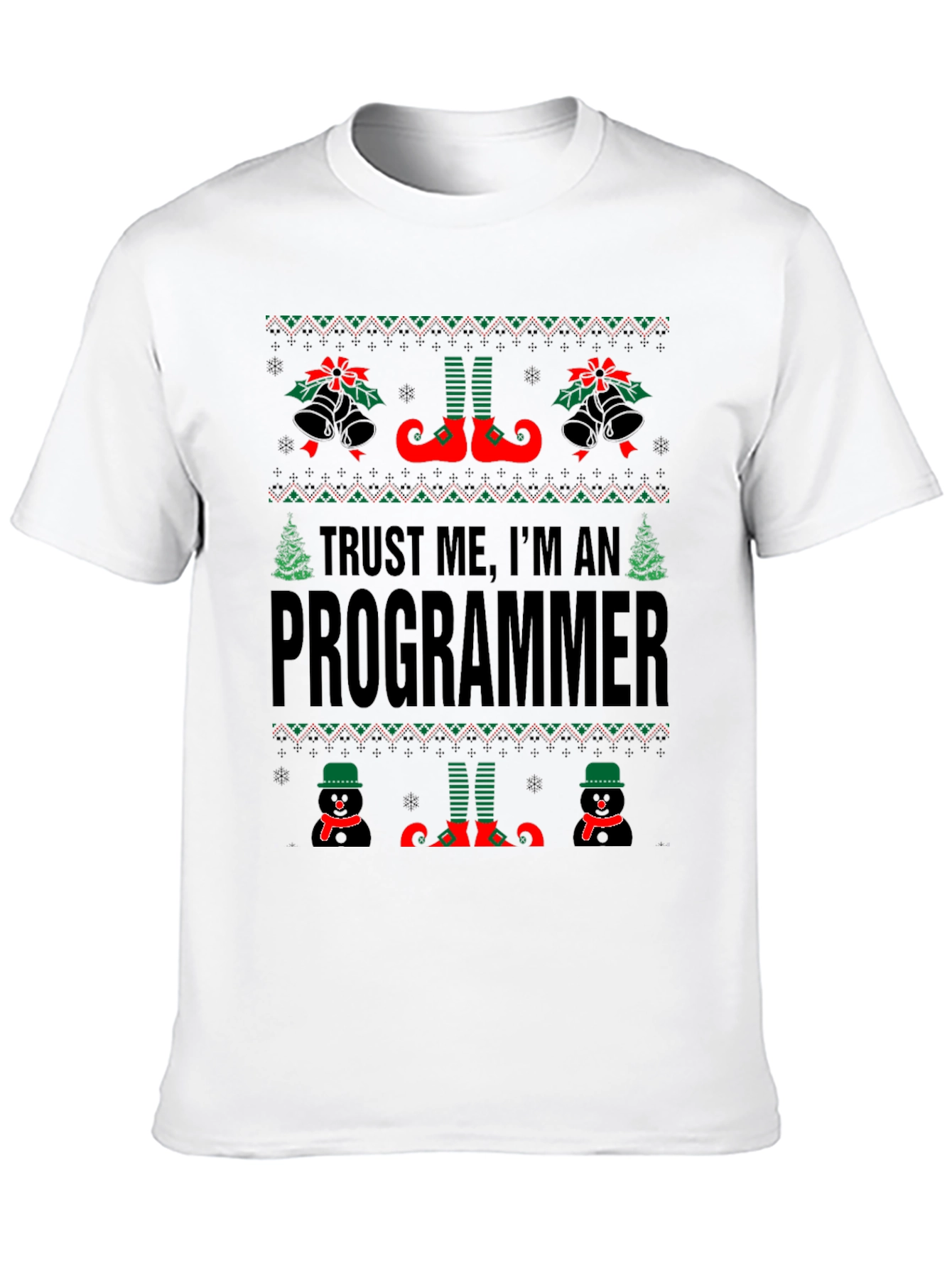 Funny Christmas Programmer Ugly Sweater Style T-Shirt