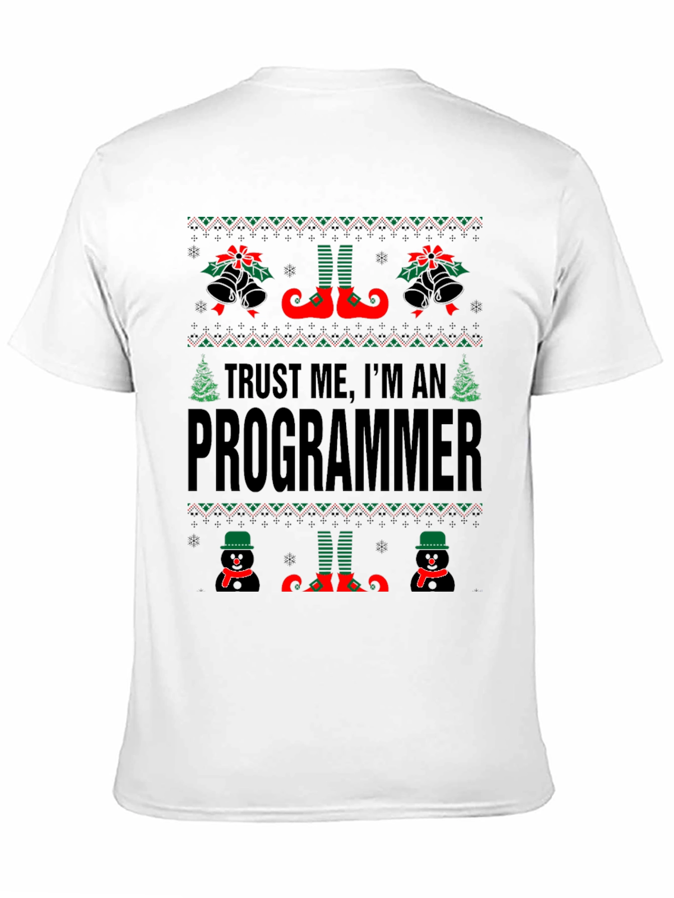 Funny Christmas Programmer Ugly Sweater Style T-Shirt