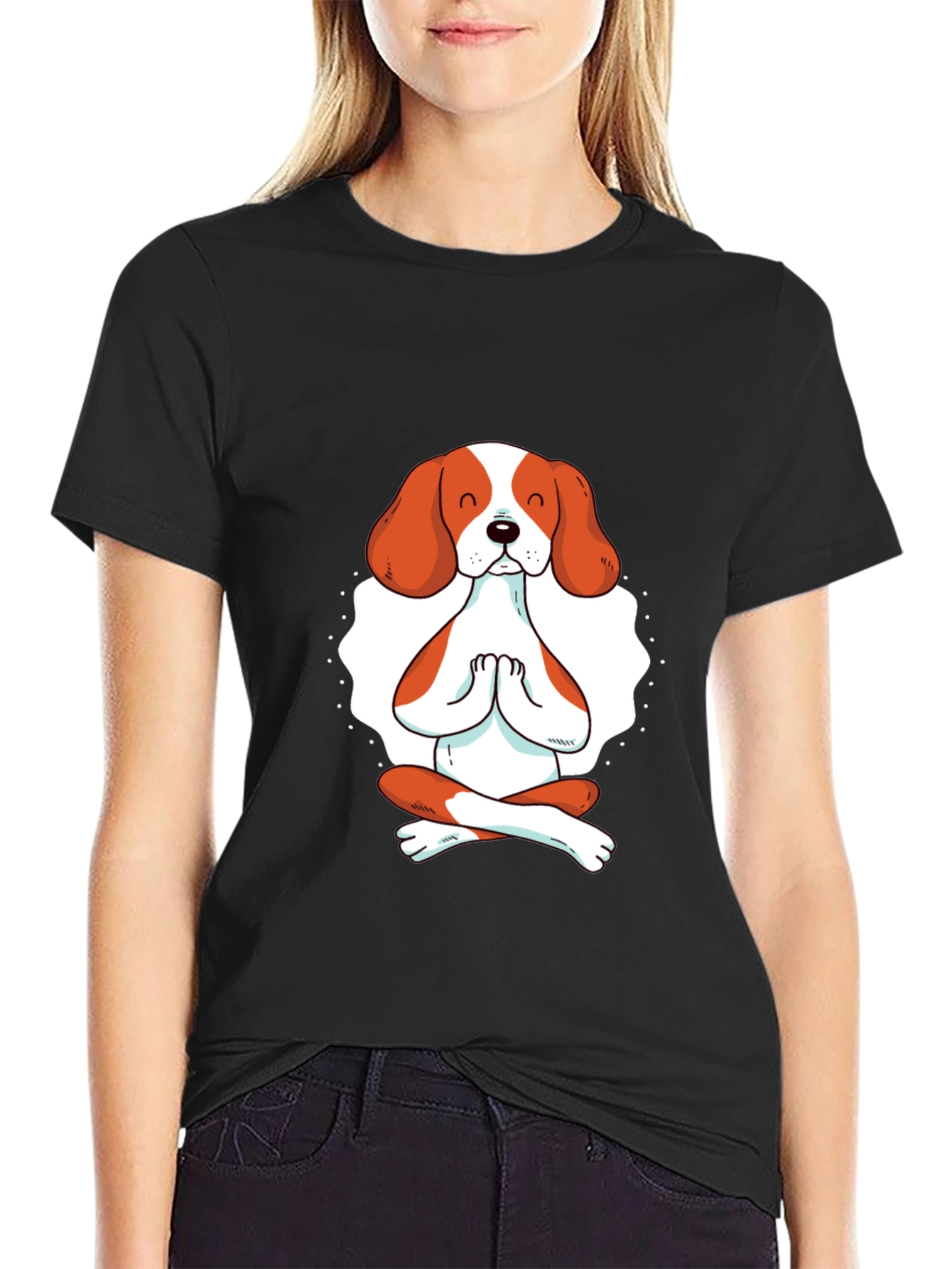 Meditating Dog Graphic T-Shirt