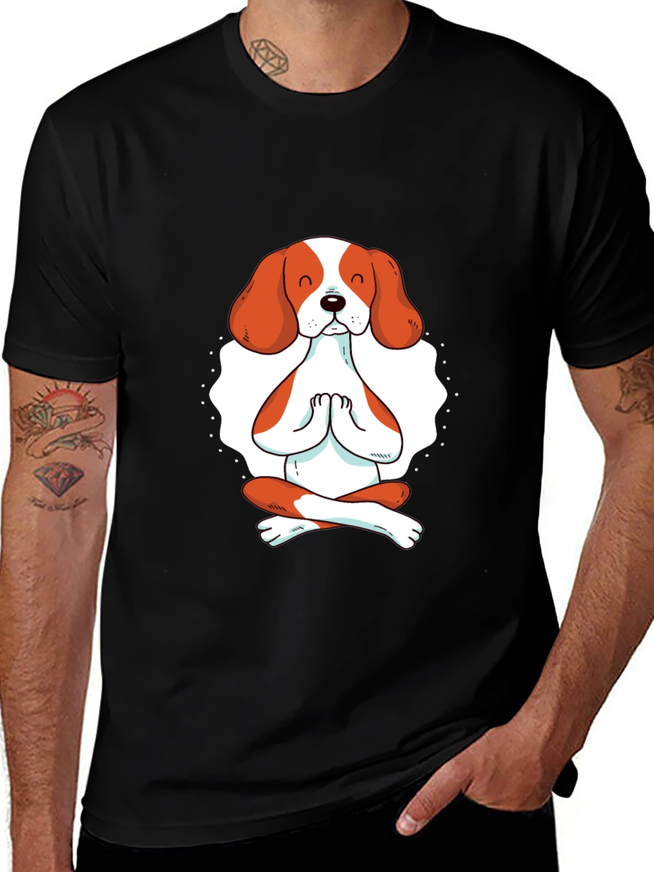 Meditating Dog Graphic T-Shirt