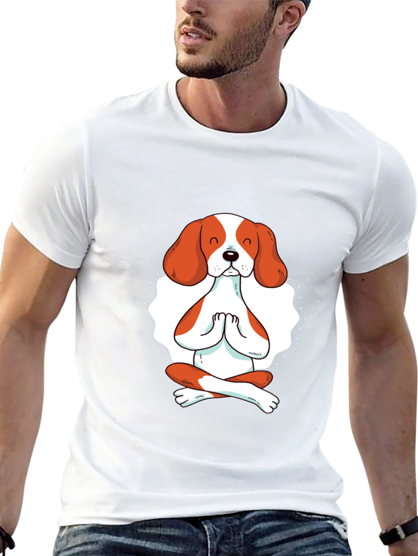 Meditating Dog Graphic T-Shirt
