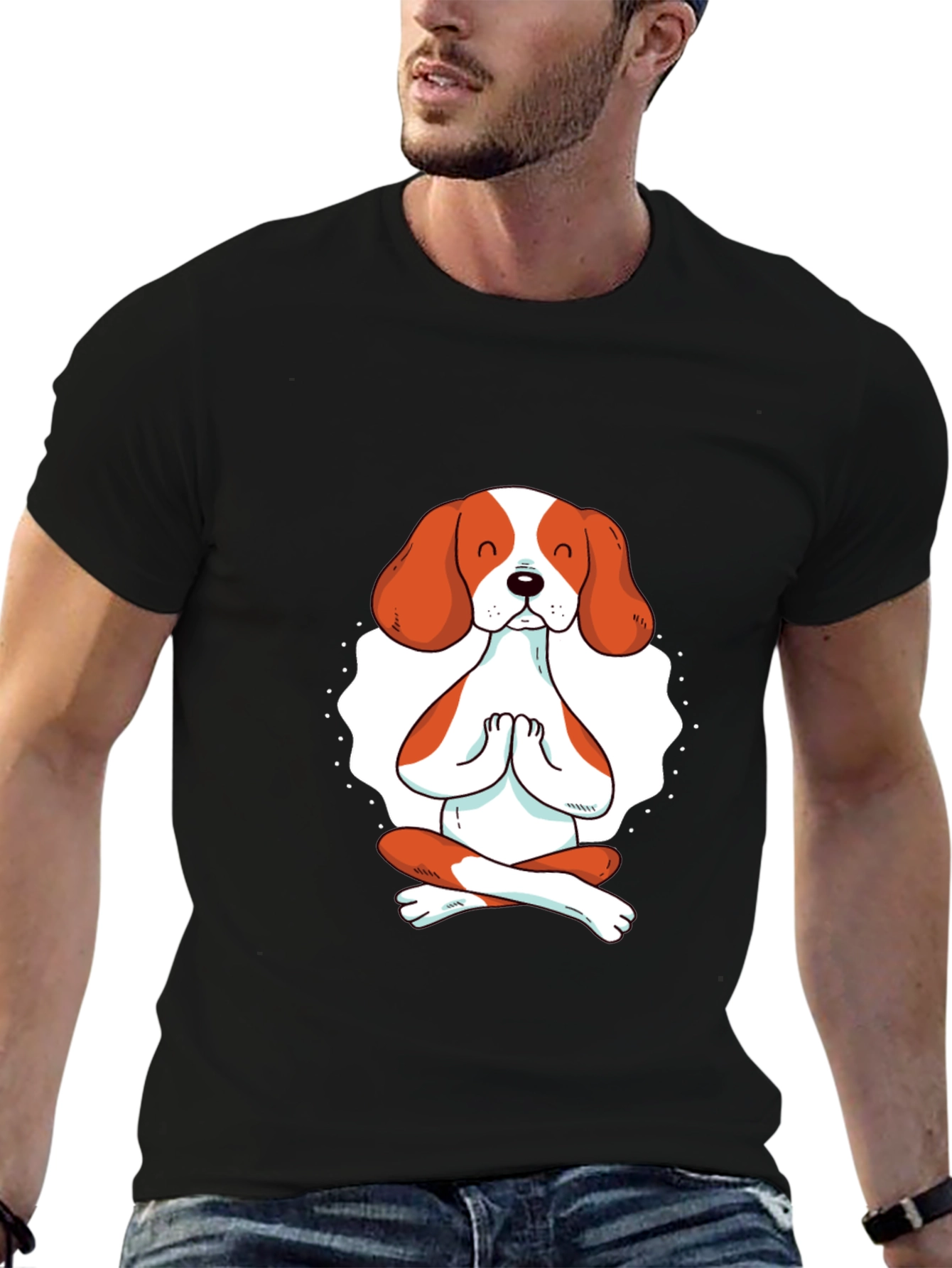 Meditating Dog Graphic T-Shirt