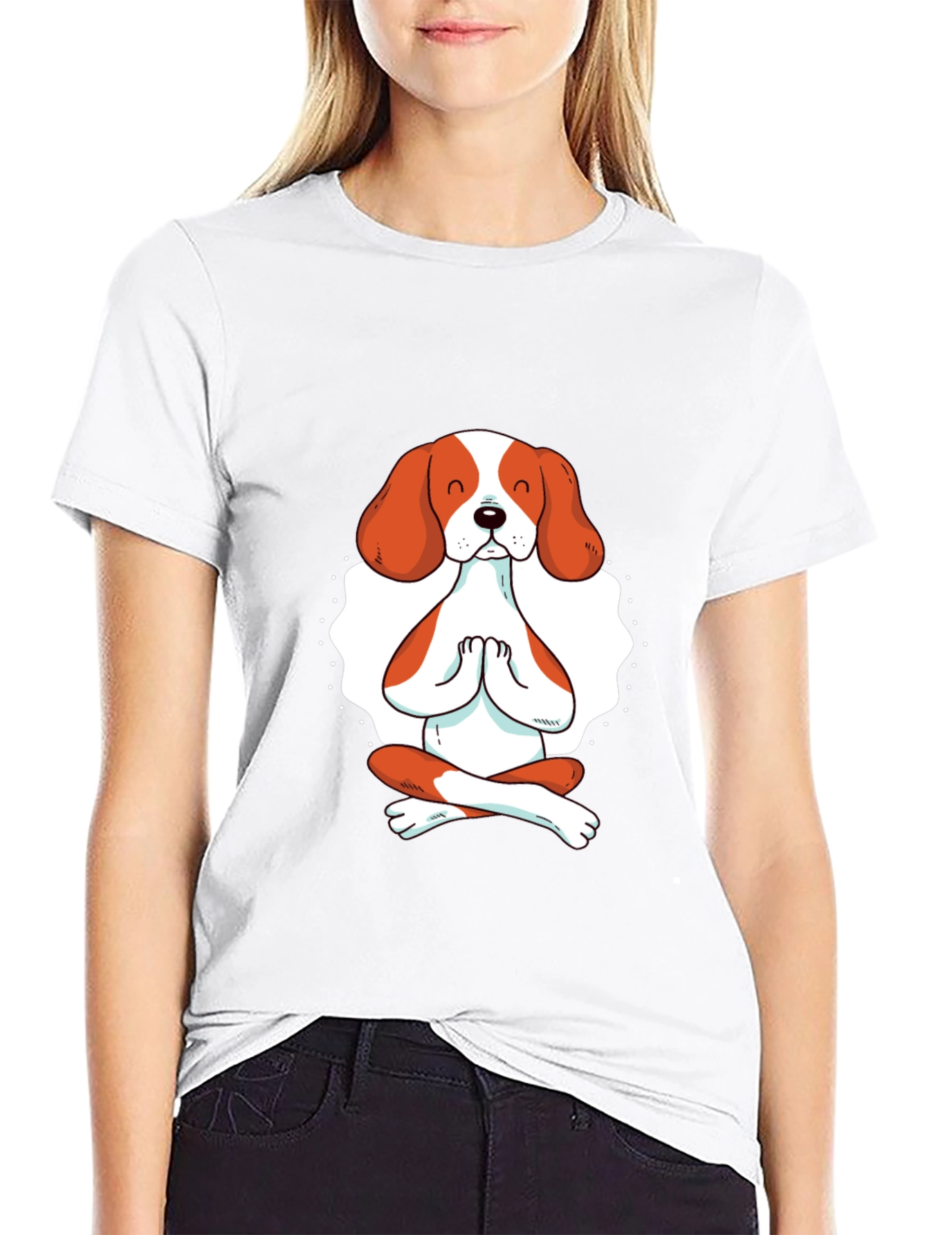 Meditating Dog Graphic T-Shirt