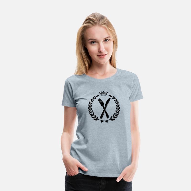 Knife fork and spoon crossed in laurel wreath