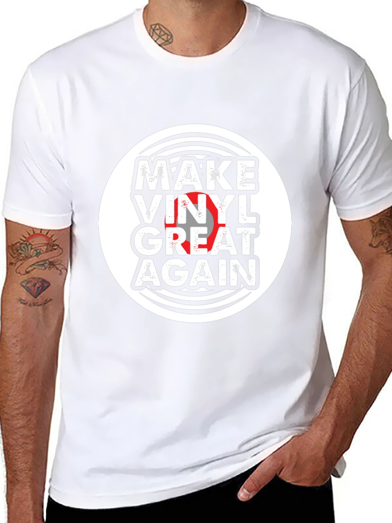 Make Vinyl Great Again Black T-Shirt
