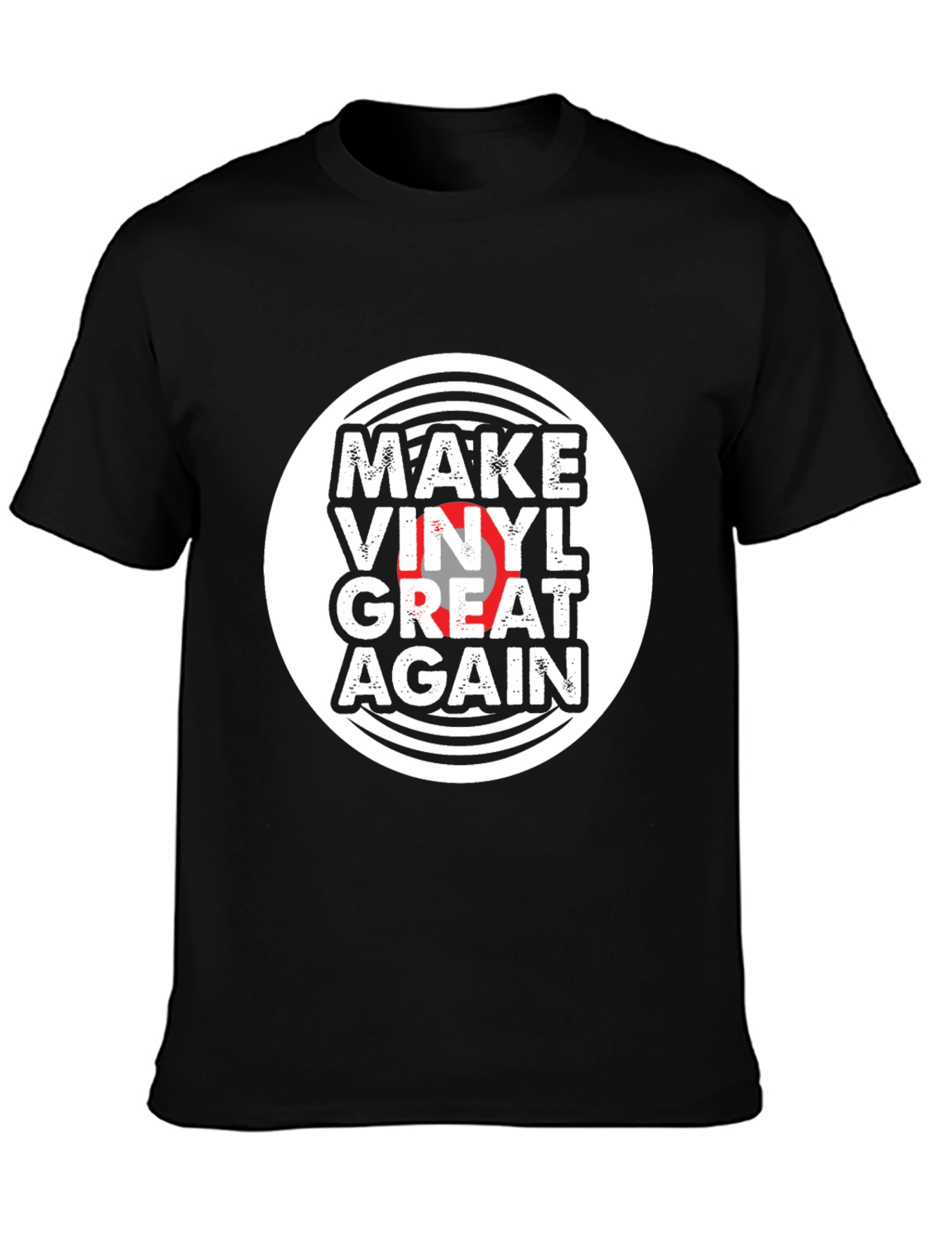 Make Vinyl Great Again Black T-Shirt