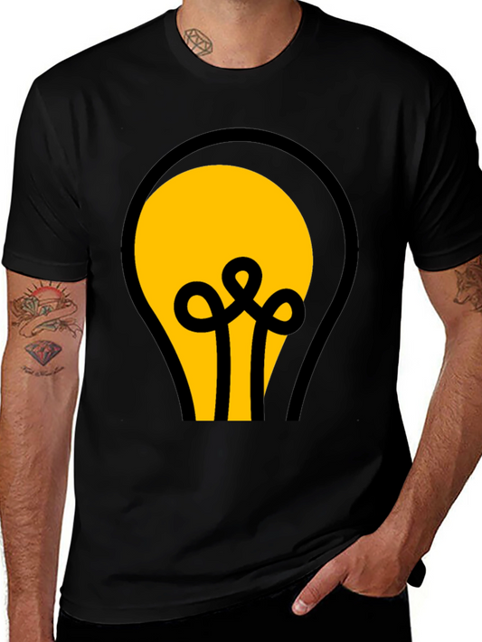 Black T-Shirt with Light Bulb Graphic