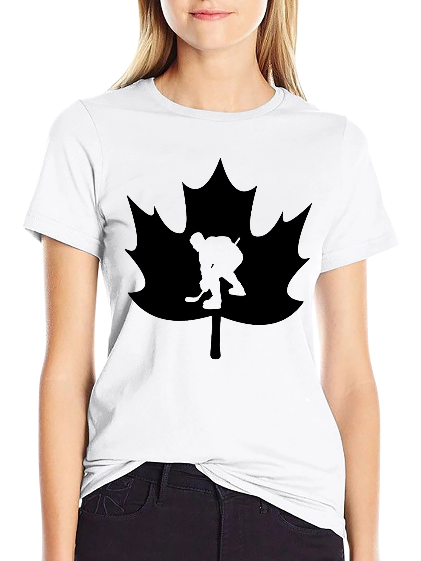 Hockey Canada Maple Leaf T-Shirt - Black Graphic Tee