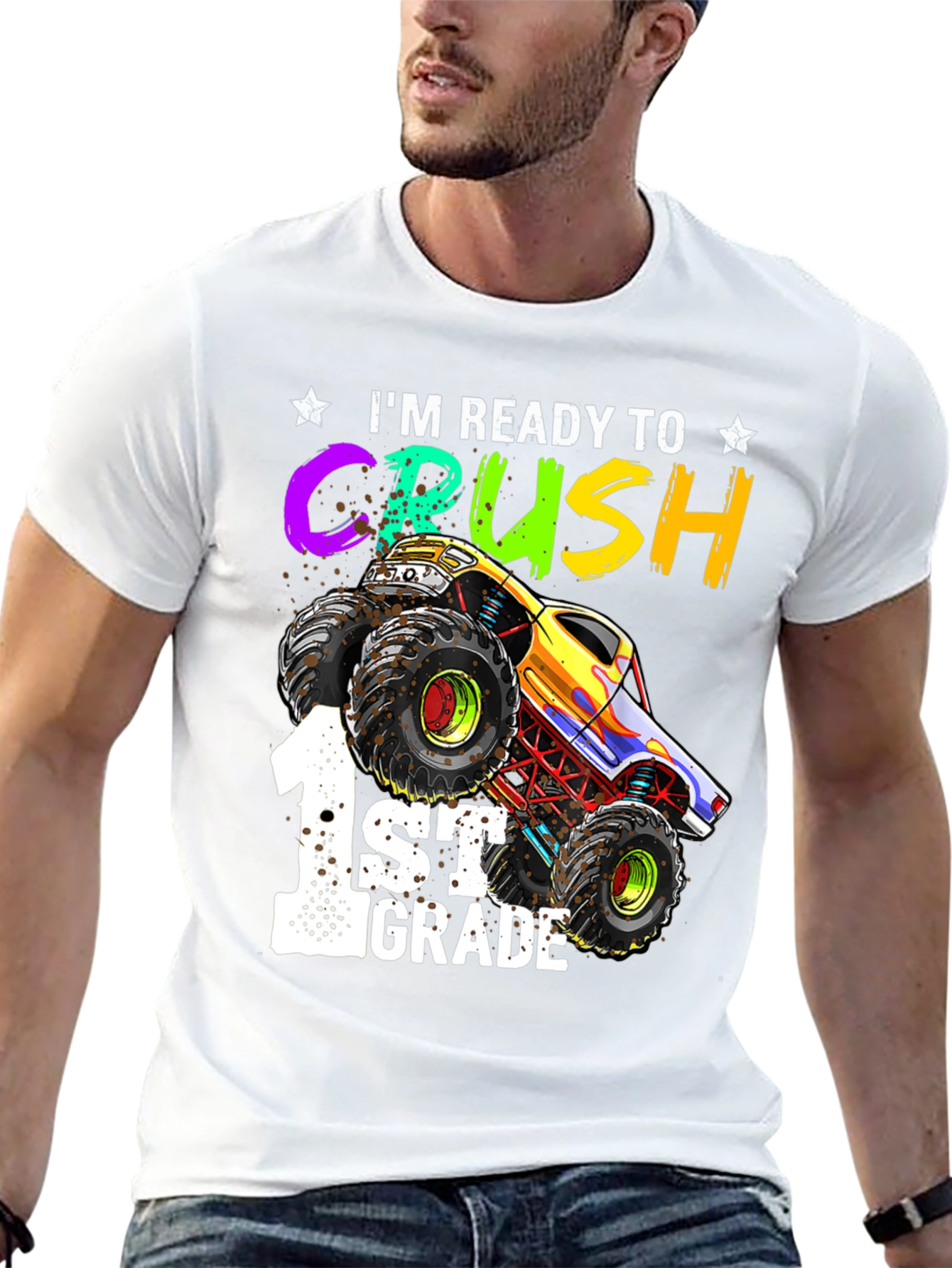 Ready to Crush 1st Grade Monster Truck T-Shirt