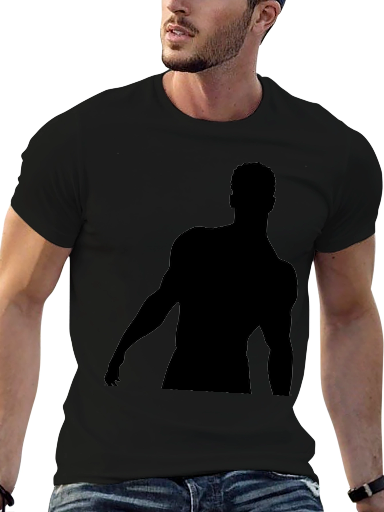 Silhouette Graphic T-Shirt - Black Cotton Tee