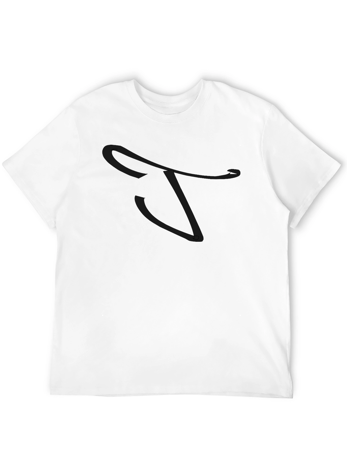 Black T-Shirt with Letter Graphic