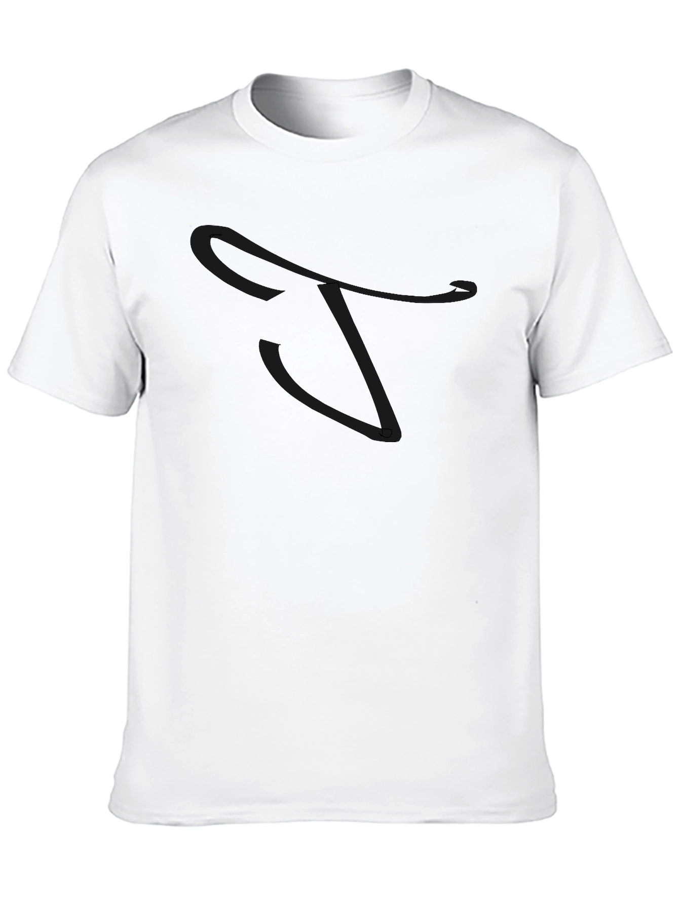 Black T-Shirt with Letter Graphic