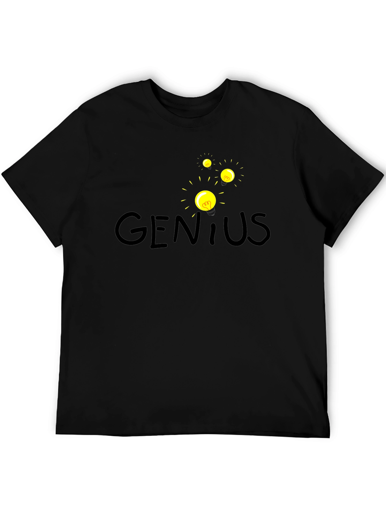 Genius Lightbulb Graphic T-Shirt - Black
