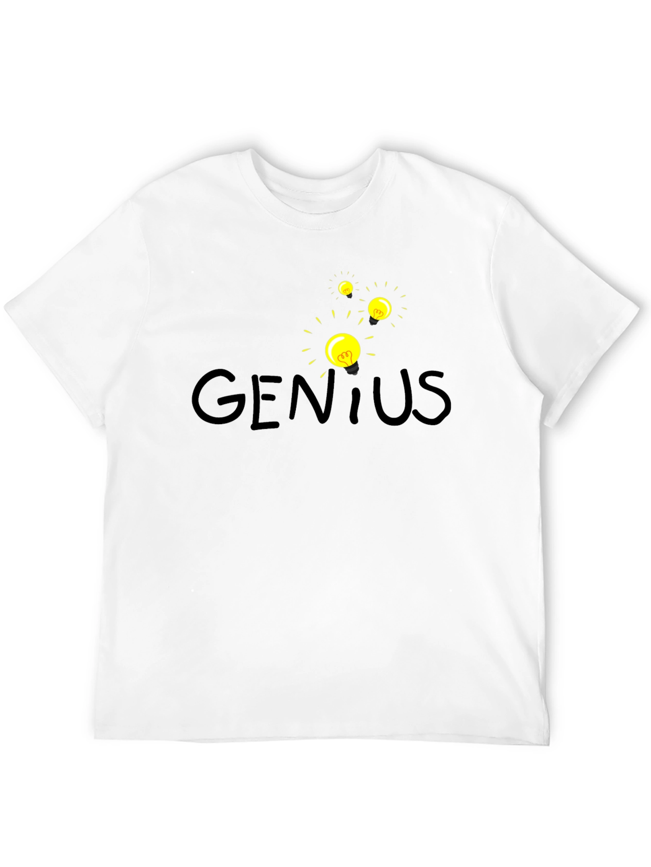Genius Lightbulb Graphic T-Shirt - Black