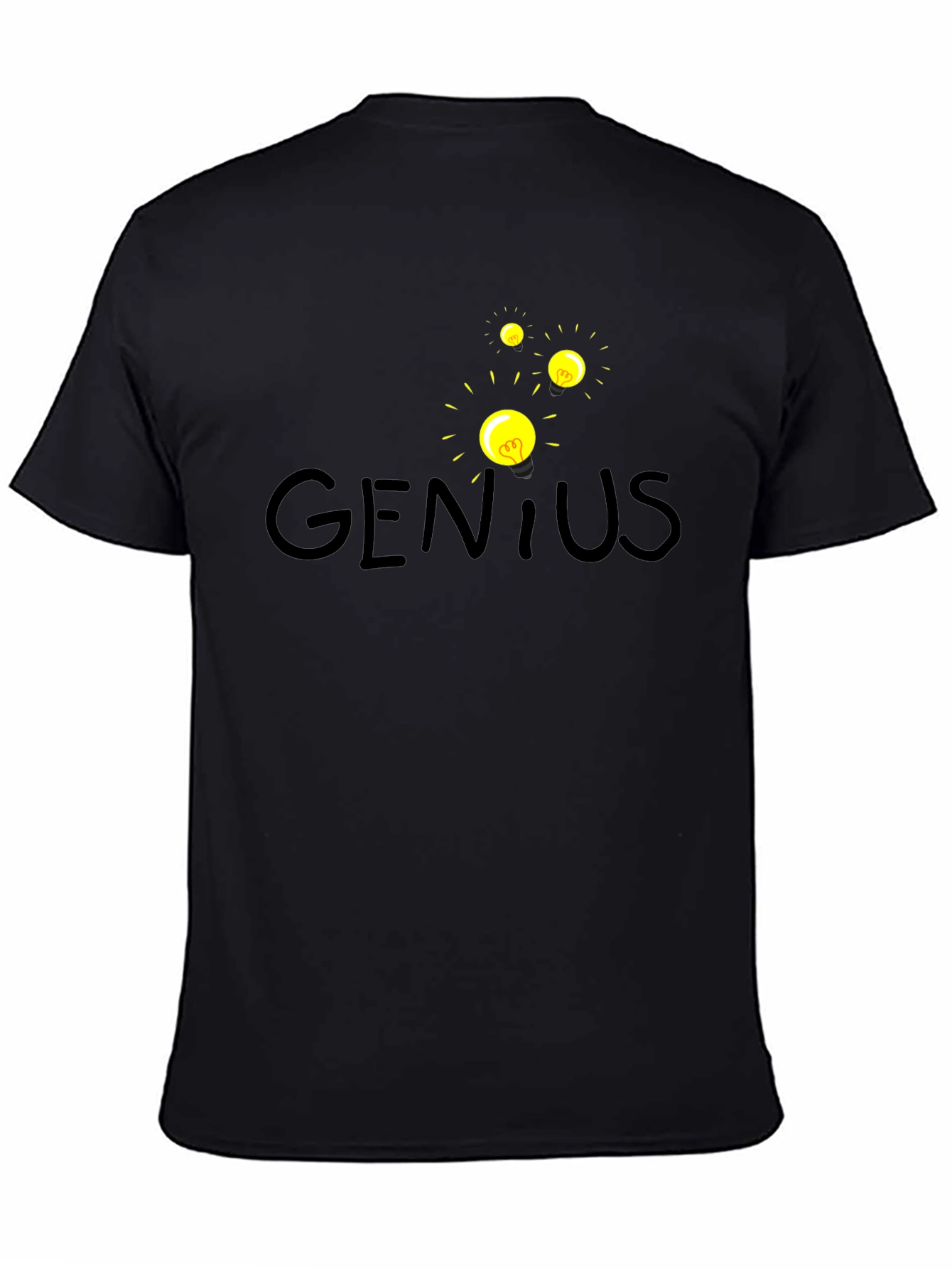 Genius Lightbulb Graphic T-Shirt - Black