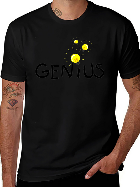 Genius Lightbulb Graphic T-Shirt - Black