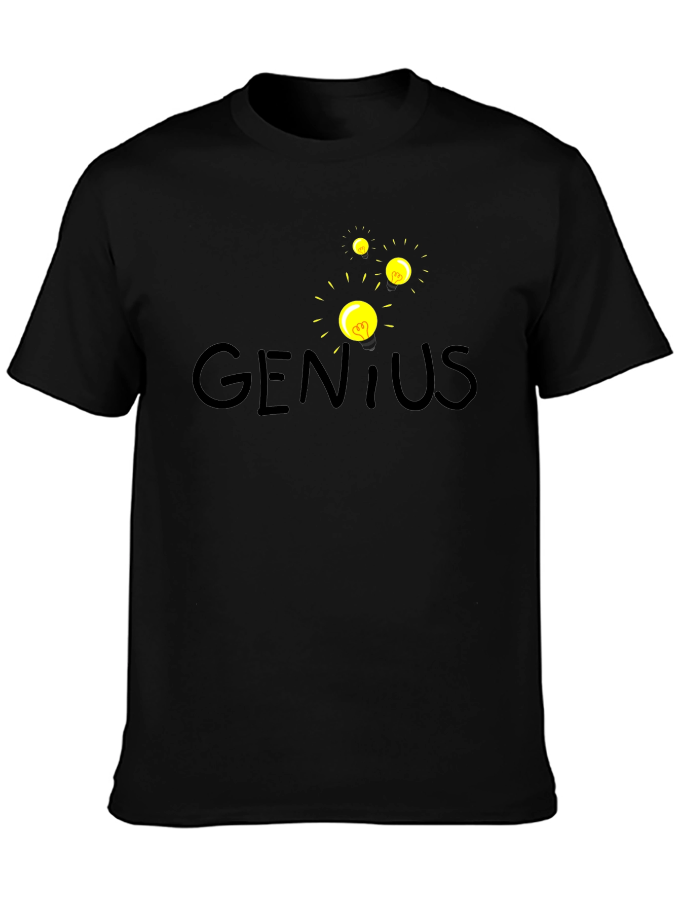 Genius Lightbulb Graphic T-Shirt - Black