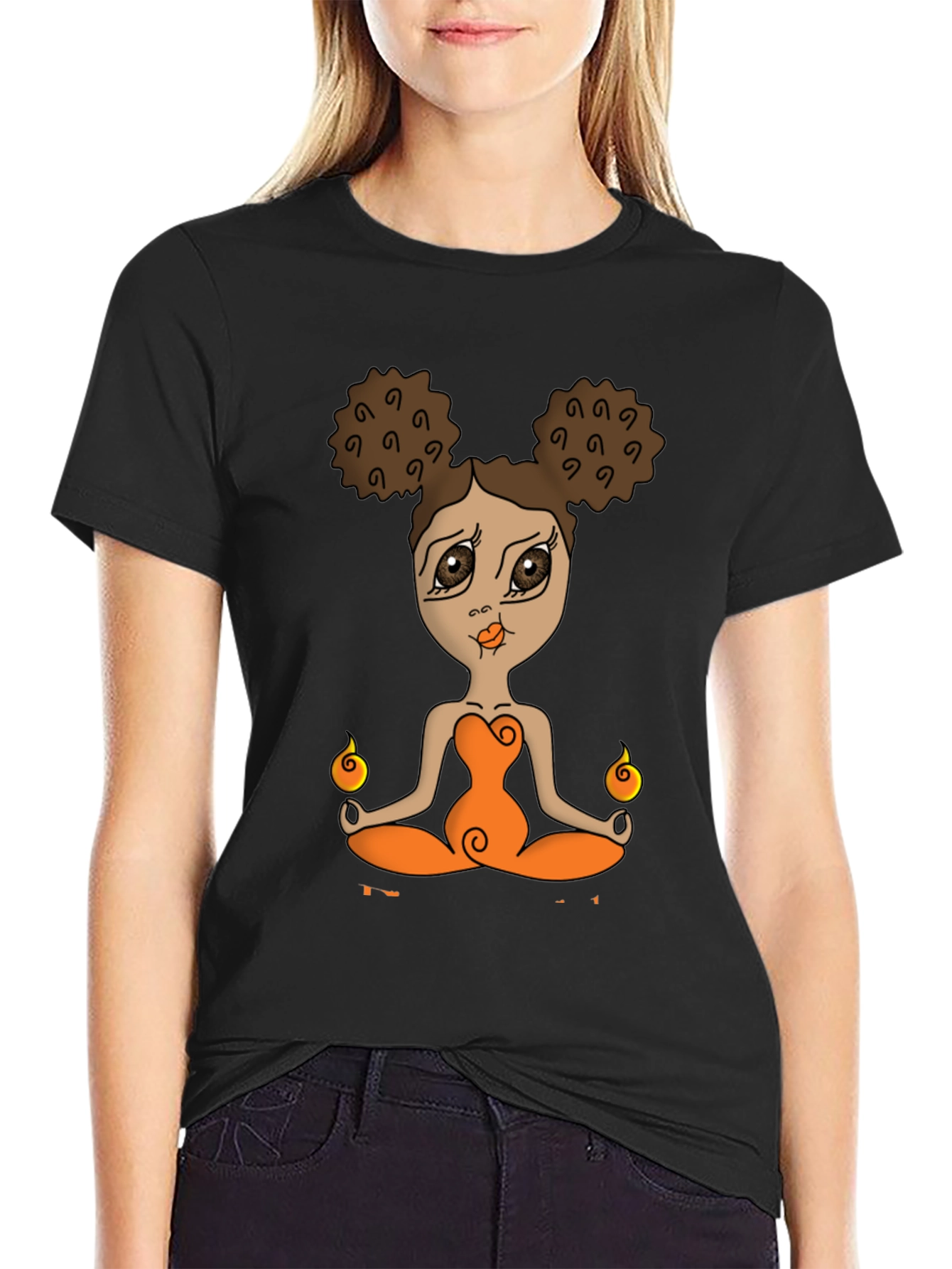 Yoga Girl Graphic Black T-Shirt